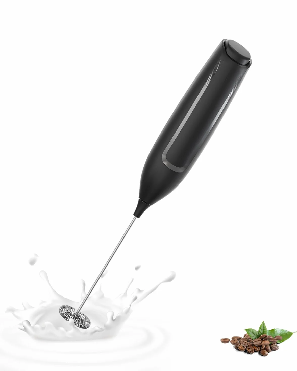 Mousseur à Lait électrique, Mini Fouet en Acier Inoxydable, Moteur Fort pour Café
