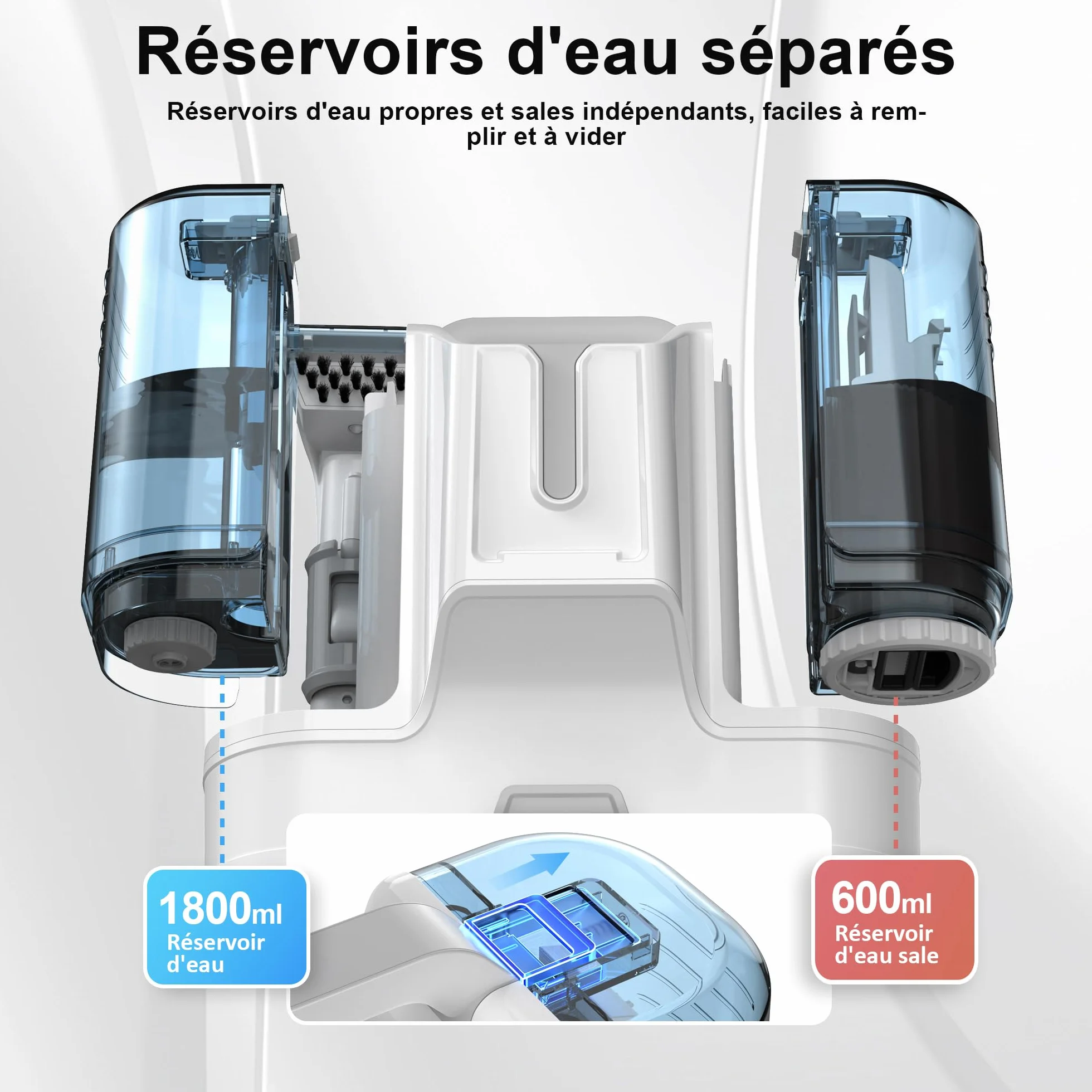 Shampouineuse Nettoyeur Canapé Tissu 450W Injecteur Extracteur Vapeur Voiture Tapis Moquettes Aspirateur Détacheur Matelas