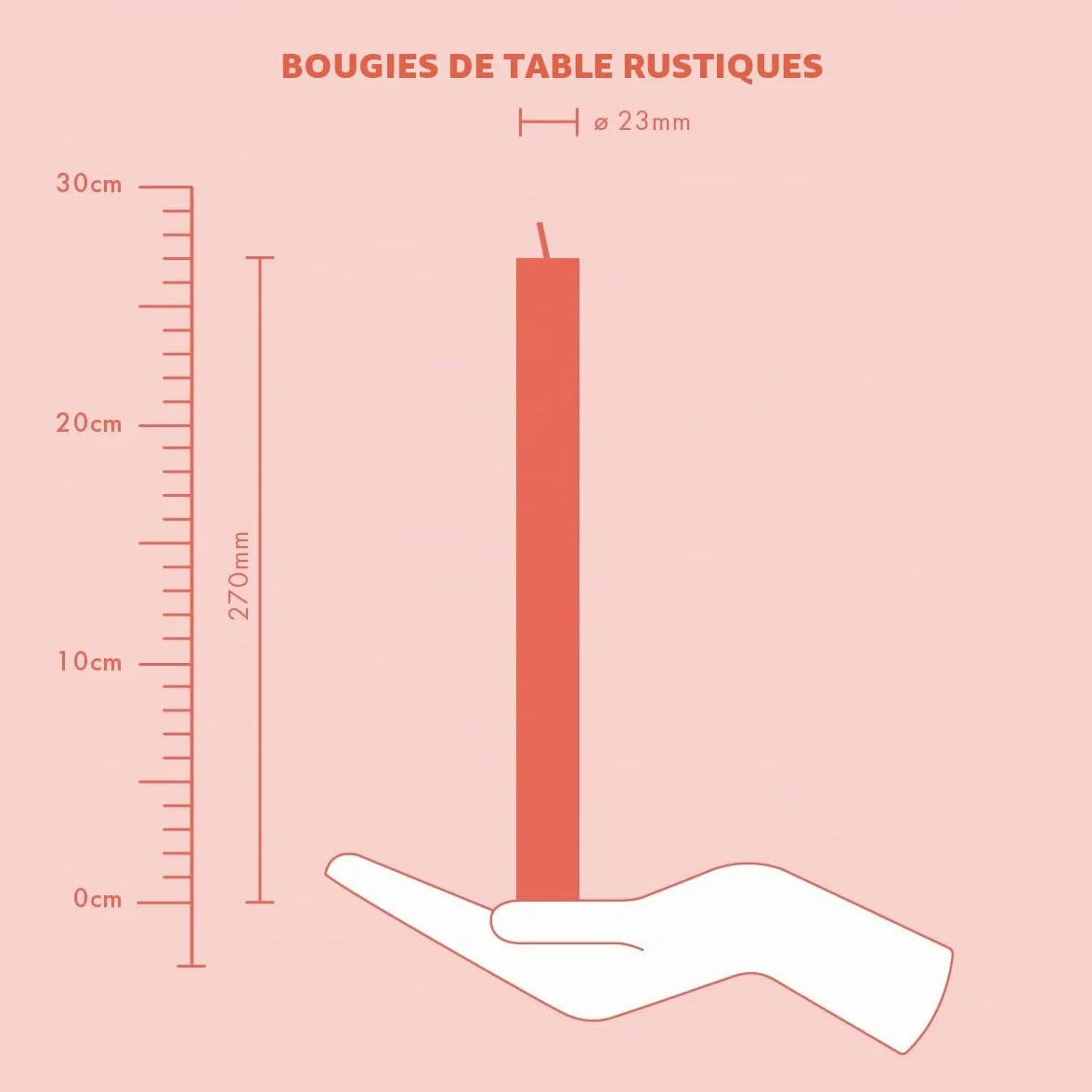 Bolsius Rustik Bougies à Tige Bleu Lot de 9 13 Heures Sans Parfum Cire Végétale 27 x 2,3 cm