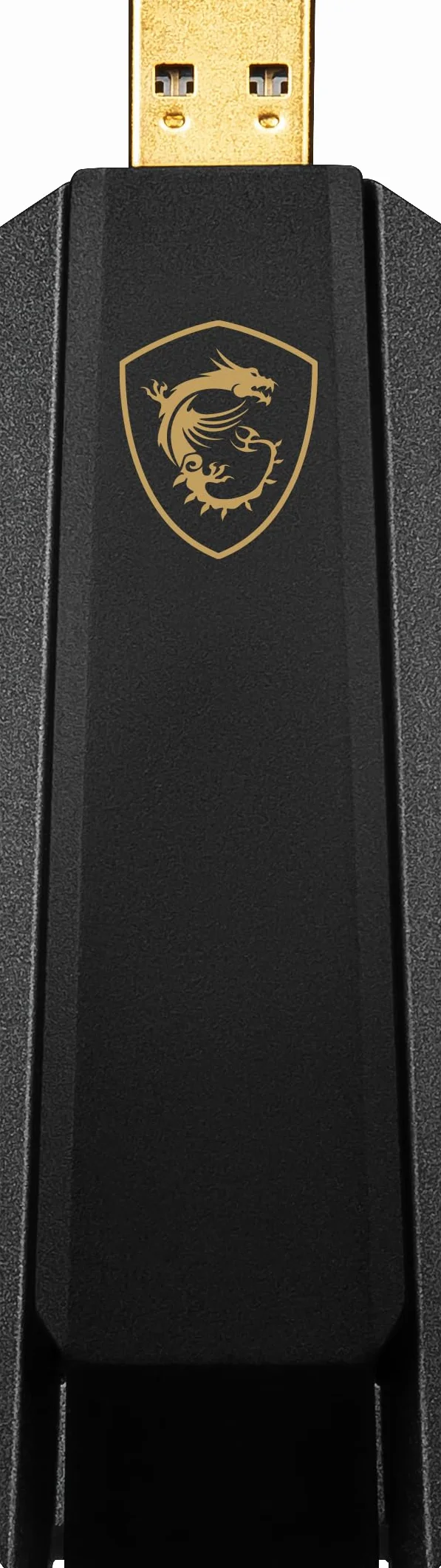 MSI AXE5400 trójpasmowy adapter USB WiFi 6E – WLAN do 5400 Mb/s (6 GHz, 5 GHz, 2,4 GHz bezprzewodowy), USB 3.2 Gen 1 typu A, MU-MIMO, regulowana antena, formowanie wiązki, WPA3 - przewodowy stojak na
