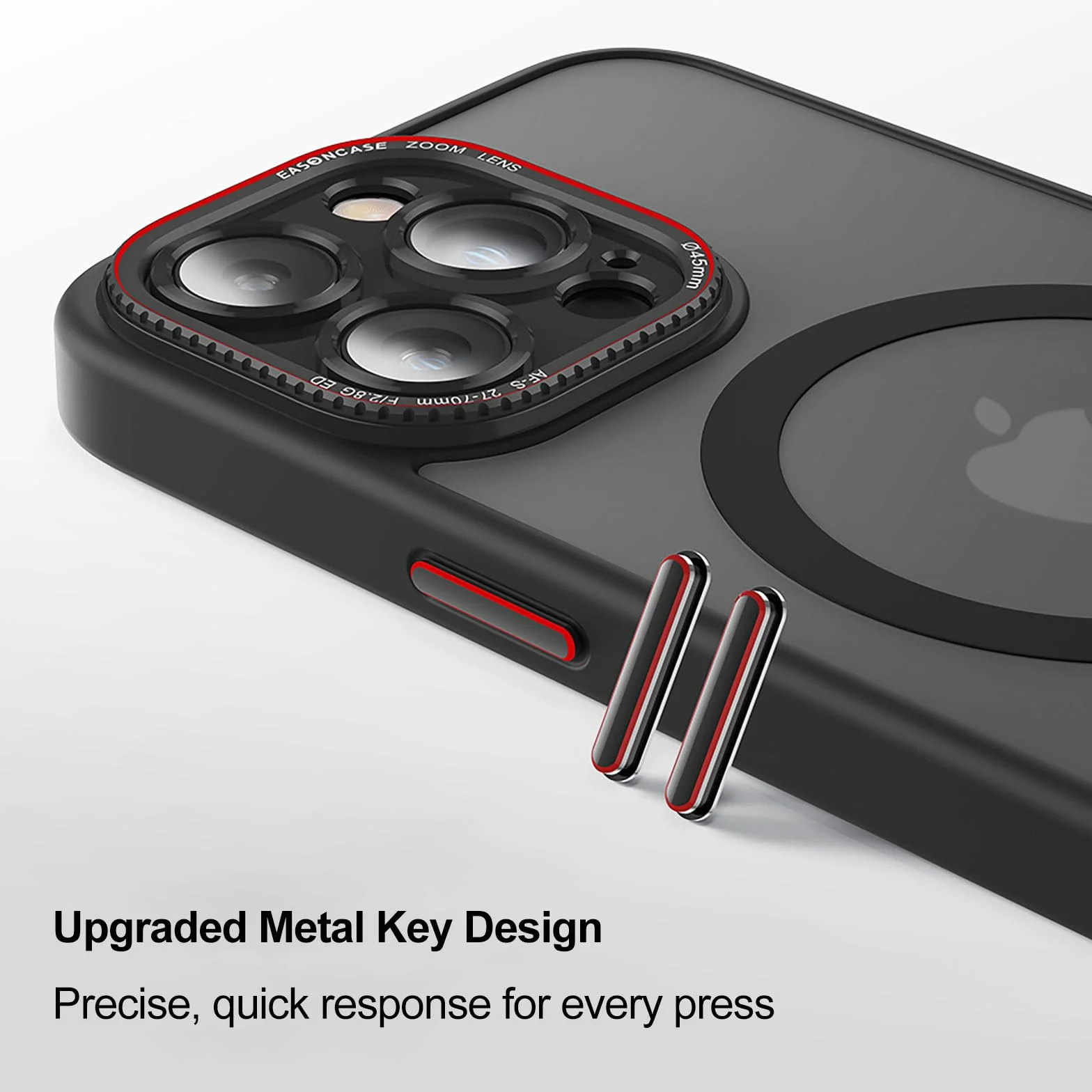Etui z paskiem do iPhone'a 15 Pro, [odpinany regulowany sznurek], etui magnetyczne kompatybilne z ochroną aparatu i matowym tyłem dla iPhone'a 15 Pro, czarne