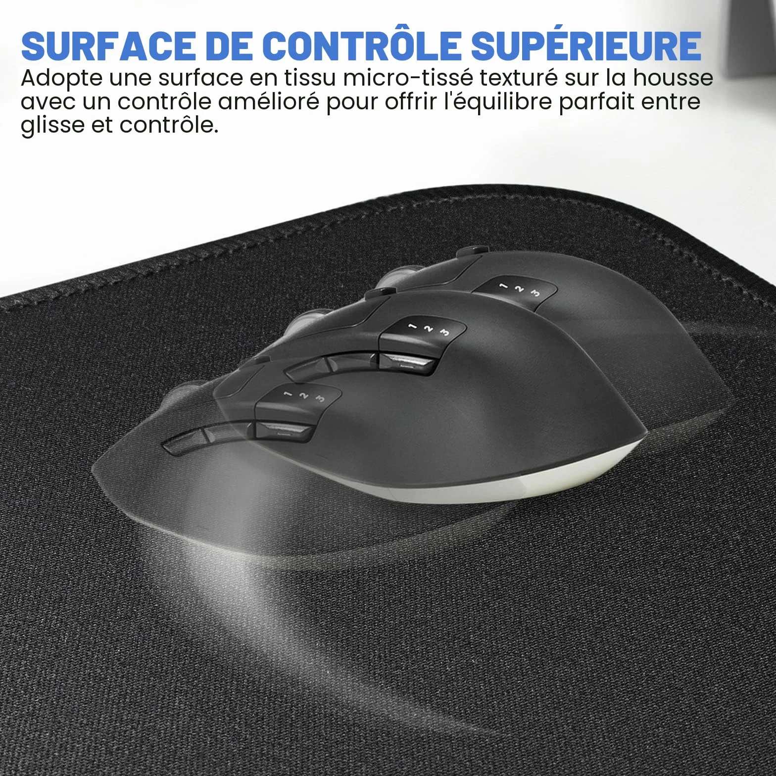 EFISH Grand Tapis de Souris de Jeu 800x300x3mm Bords Cousus Base Caoutchouc Naturel Antidérapant
