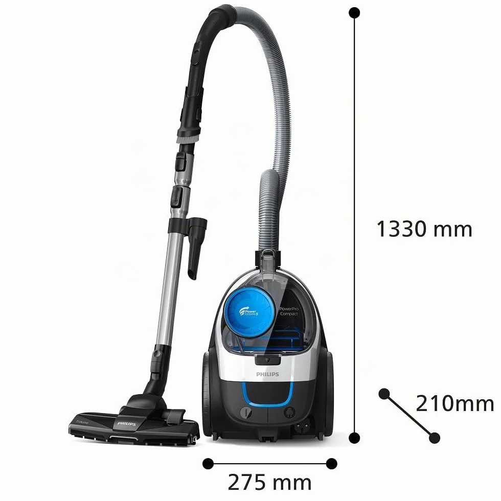 Philips PowerPro Compact Série 3000 Aspirateur sans Sac 900 W HEPA Brosse TriActive