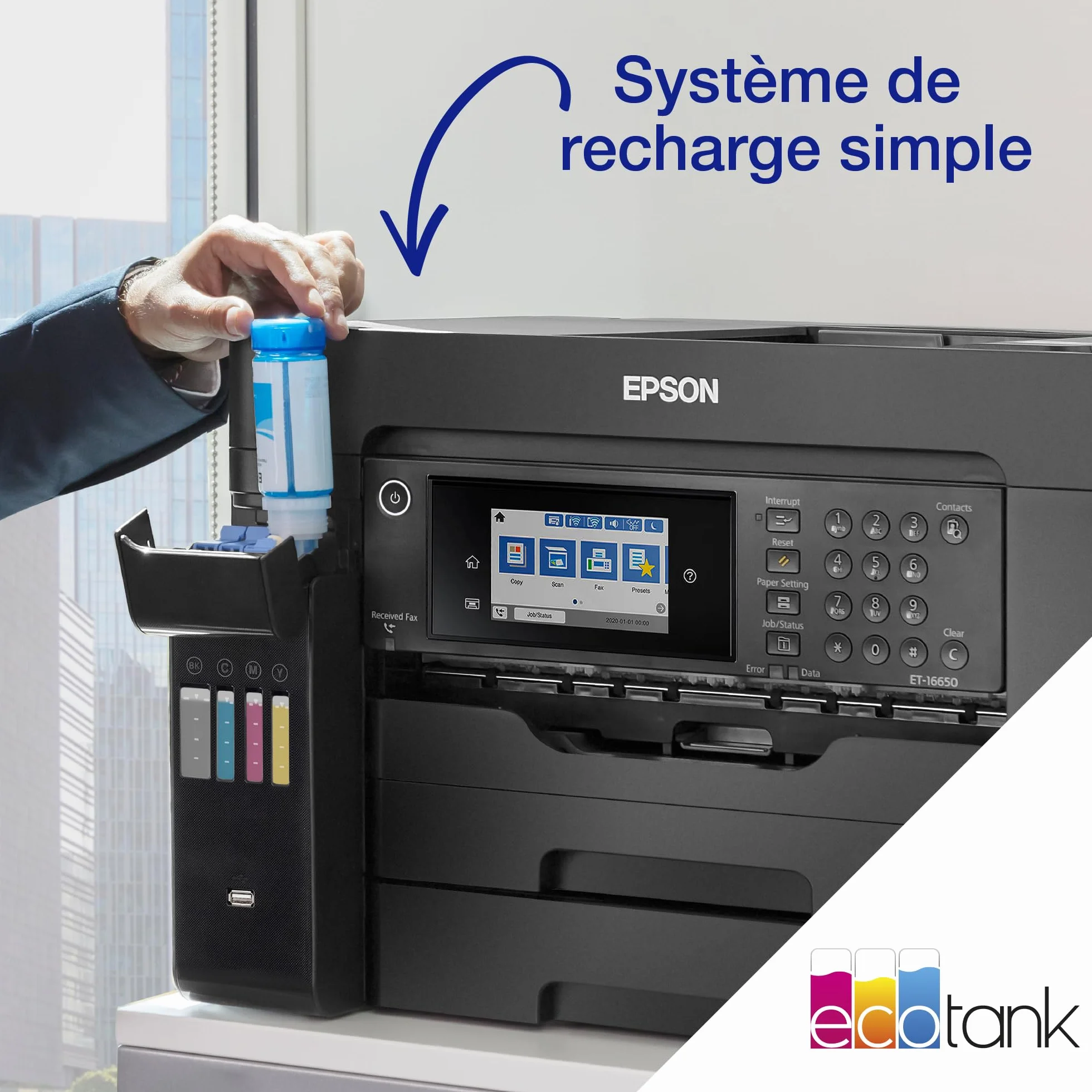Epson EcoTank ET-16600 Imprimante A3+ Wi-Fi Fax Réservoirs d'encre