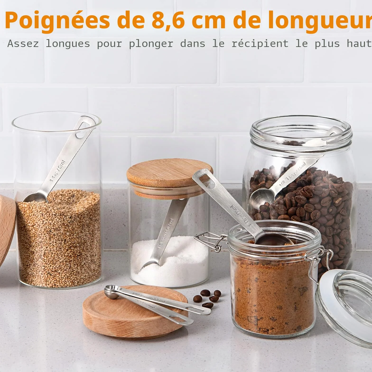 U-Taste Cuillères à Mesurer 9 Pièces Acier Inoxydable 18/8