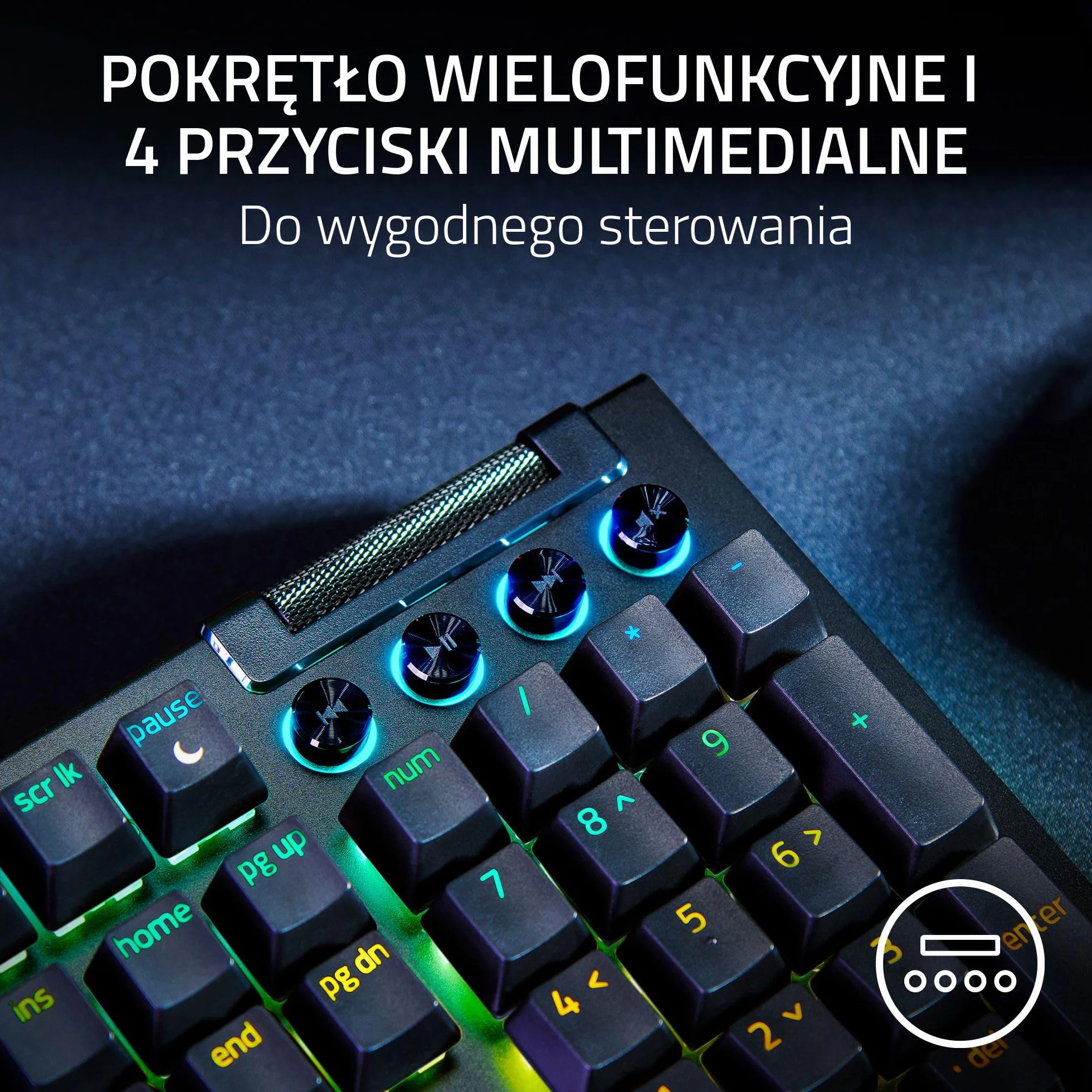 Razer BlackWidow V4, Razer GREEN Clicky Gen-3, USB, US (RZ03-04690100-R3M1)