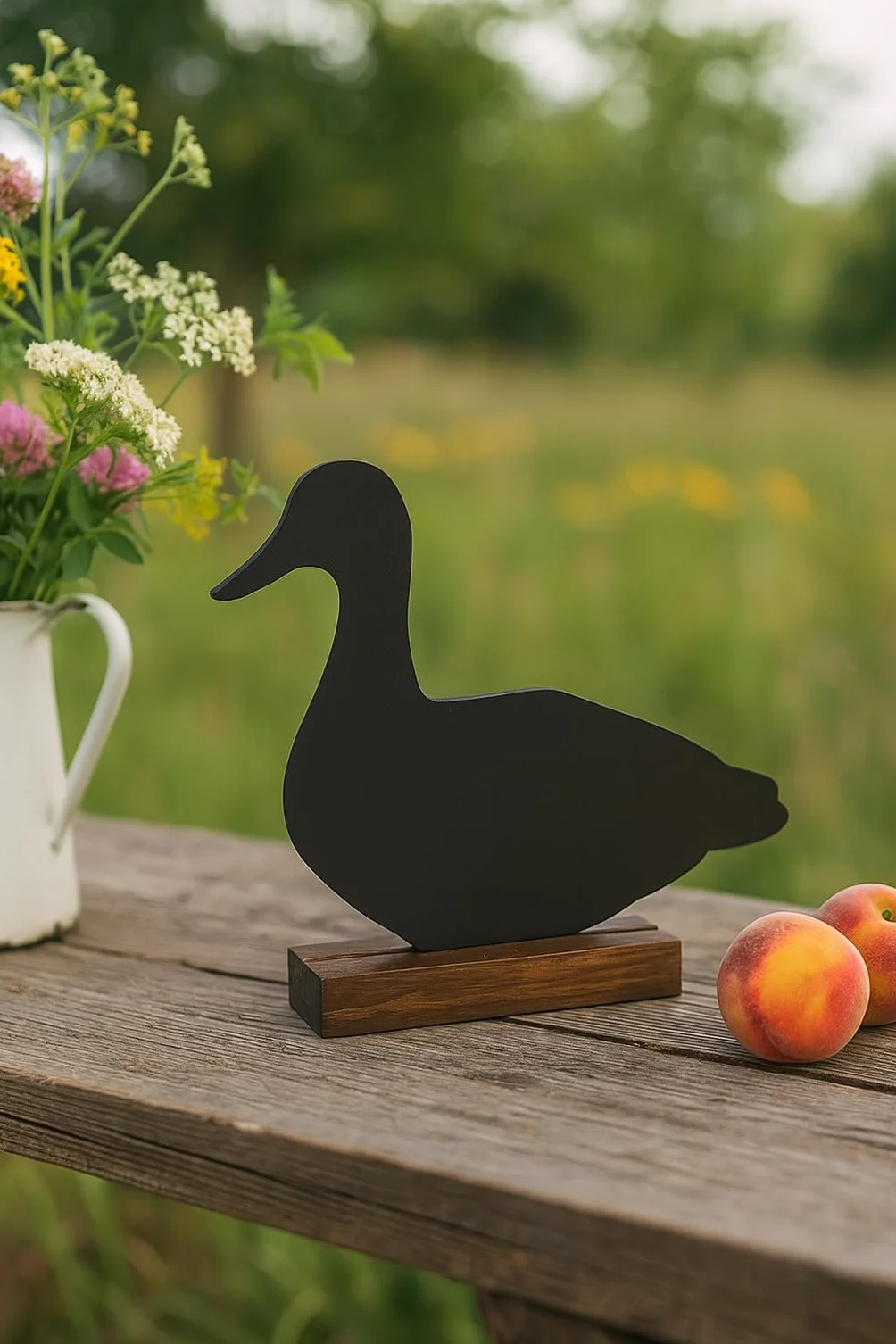 ALV Ardoise en Forme de Canard Tableau Noir Décoratif en Bois Originale pour Message
