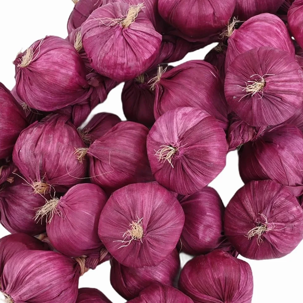 Guirlande d'ail violet décorative, pendentif en céramique, lot de 5 pièces pour salle à manger maison