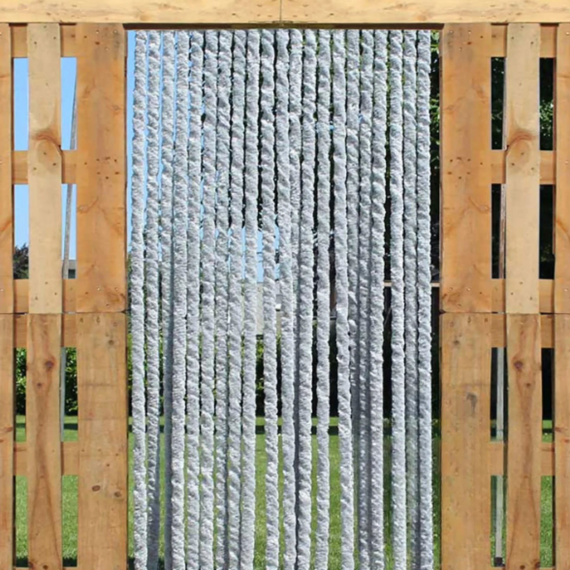 Trente Rideaux de Porte Chenille Gris 90 x 220 cm