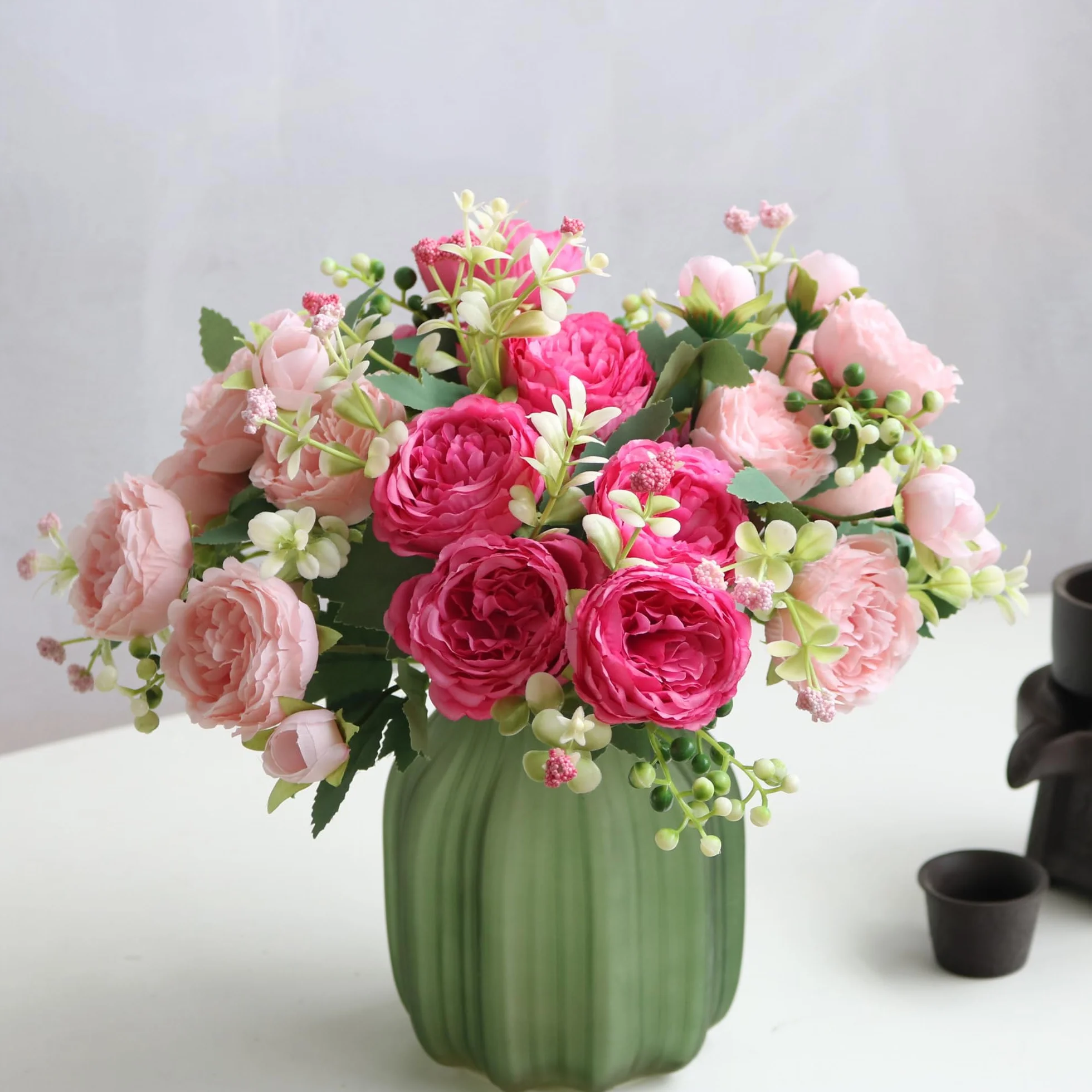 Bouquets de Pivoines Artificielles en Soie pour Mariage, Centre de Table, Décoration