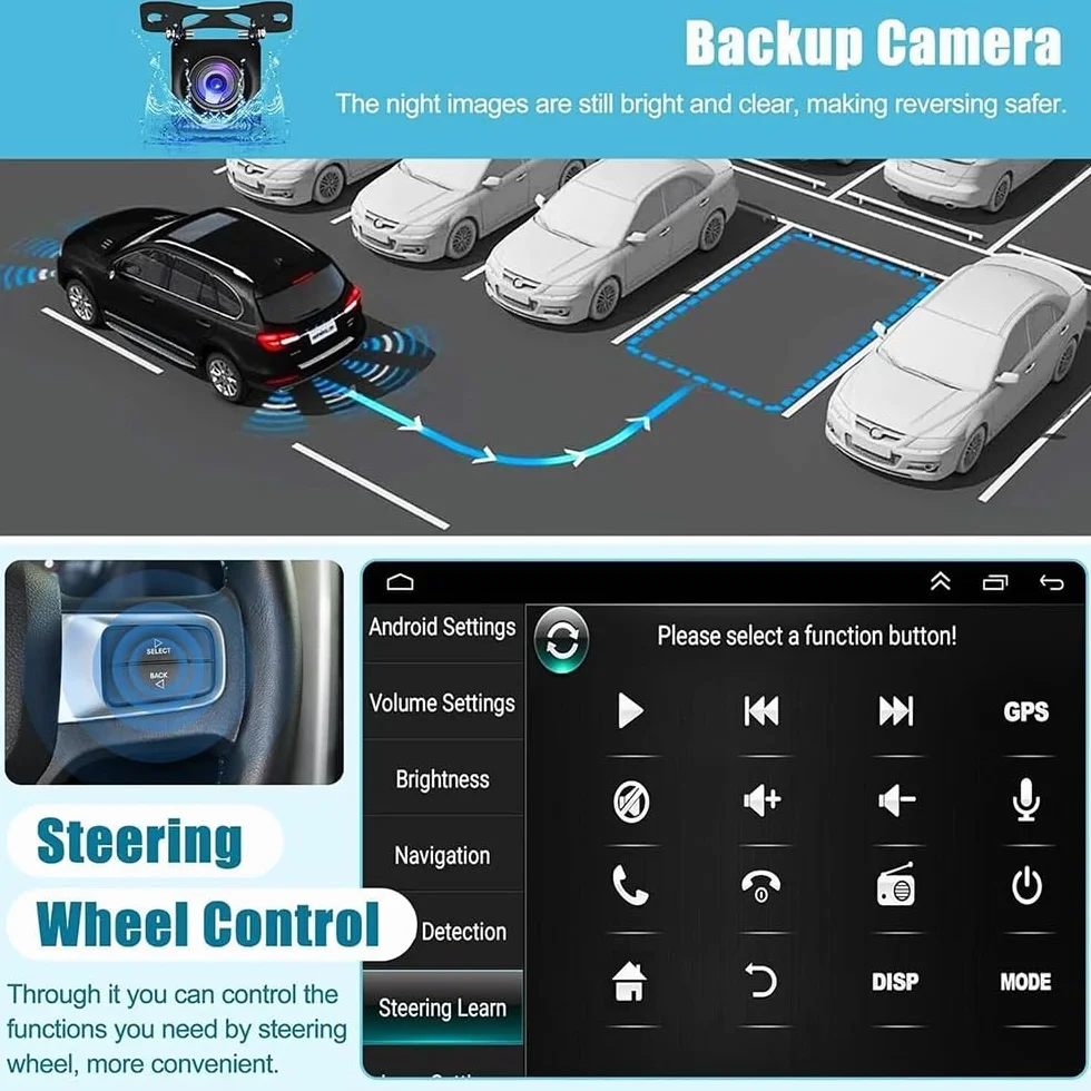 Radio samochodowe z systemem Android 14 do Jeep Liberty 2001-2007, ekran dotykowy 6,86" 2 DIN, radio samochodowe DAB Bluetooth z bezprzewodowym ekranem Carplay z systemem Android, kamera cofania WiFi