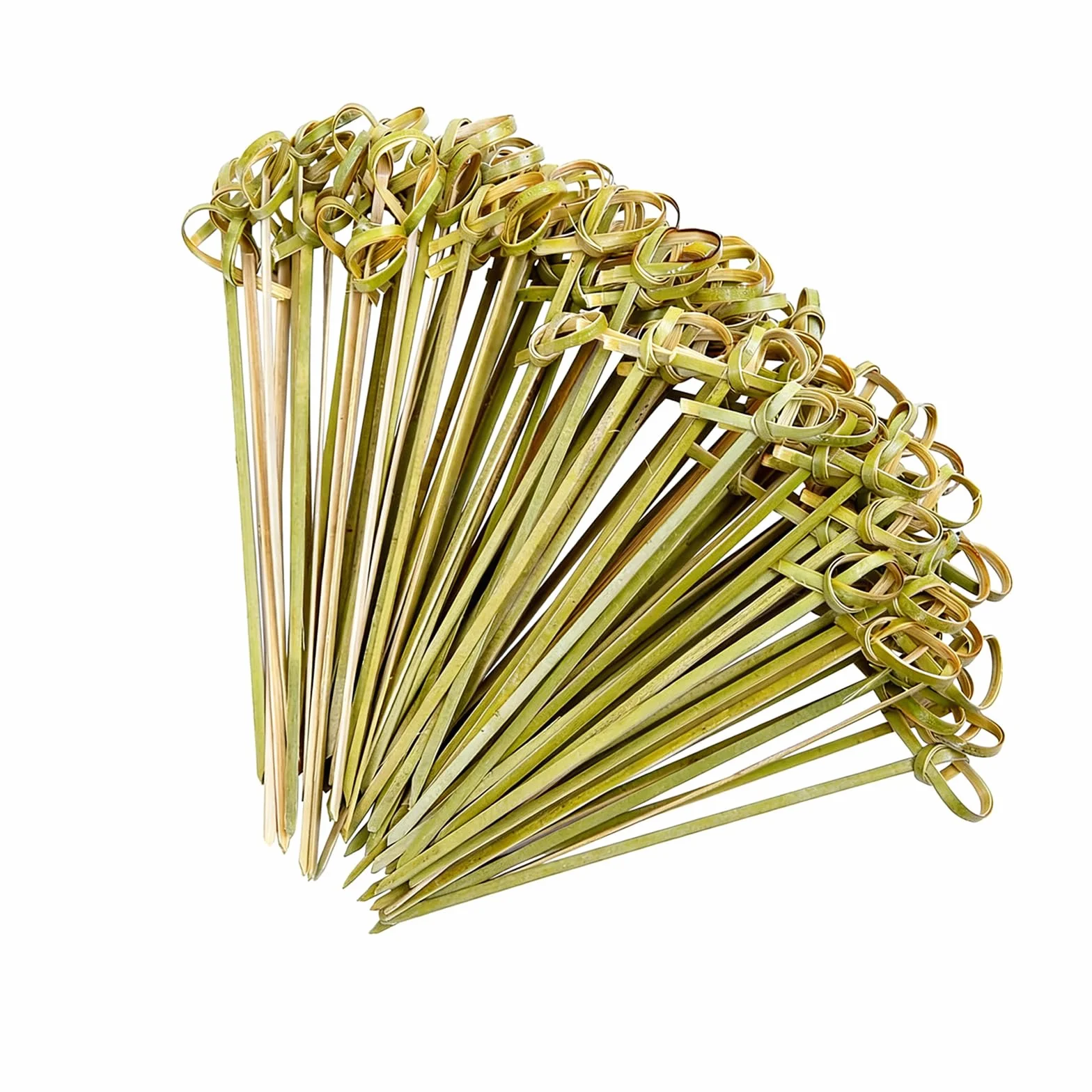Pique Aperitif Bambou Vert 12cm 300 Pièces Brochette en Bois Naturel pour Cocktail Buffet
