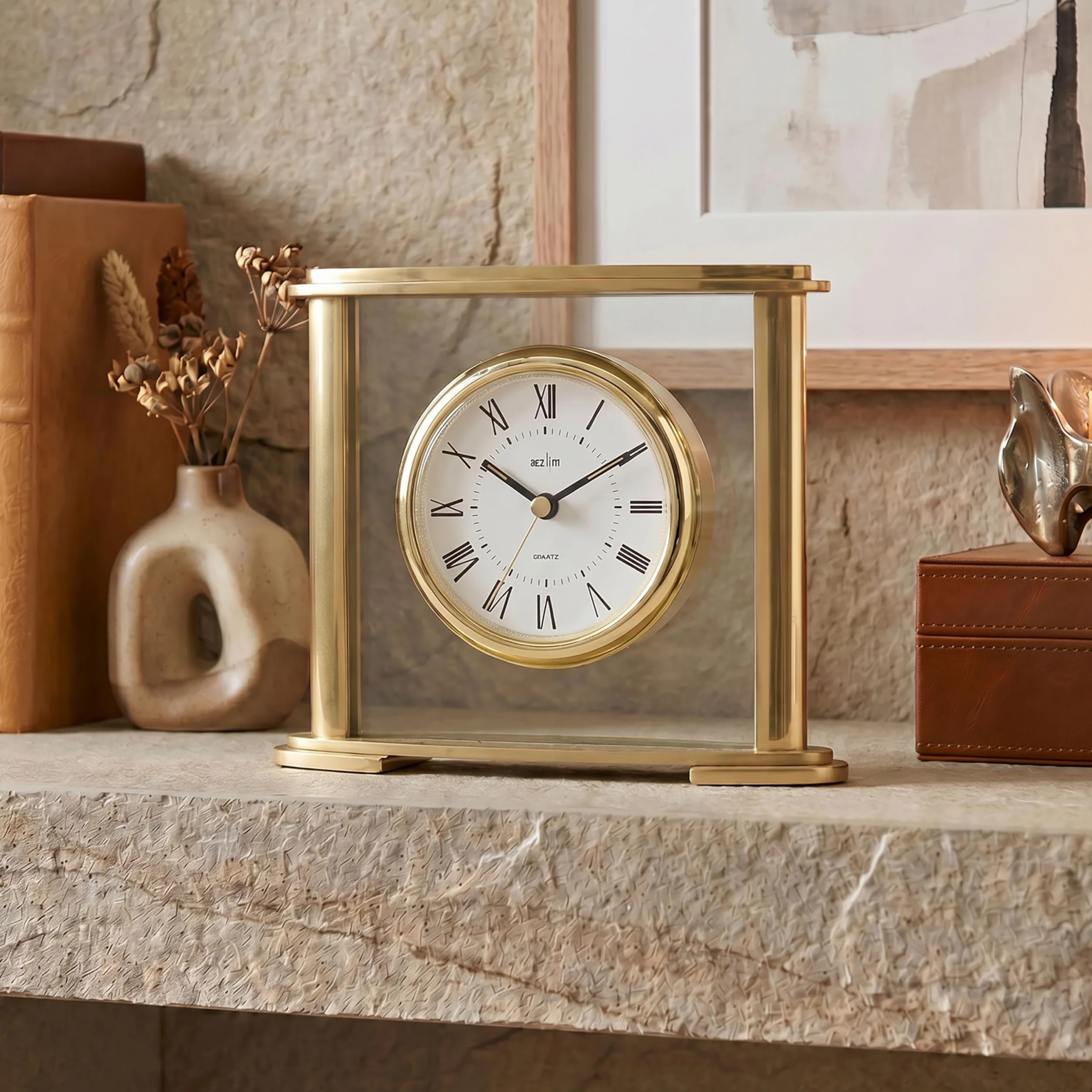 Acctim Colgrove Horloge de cheminée dorée