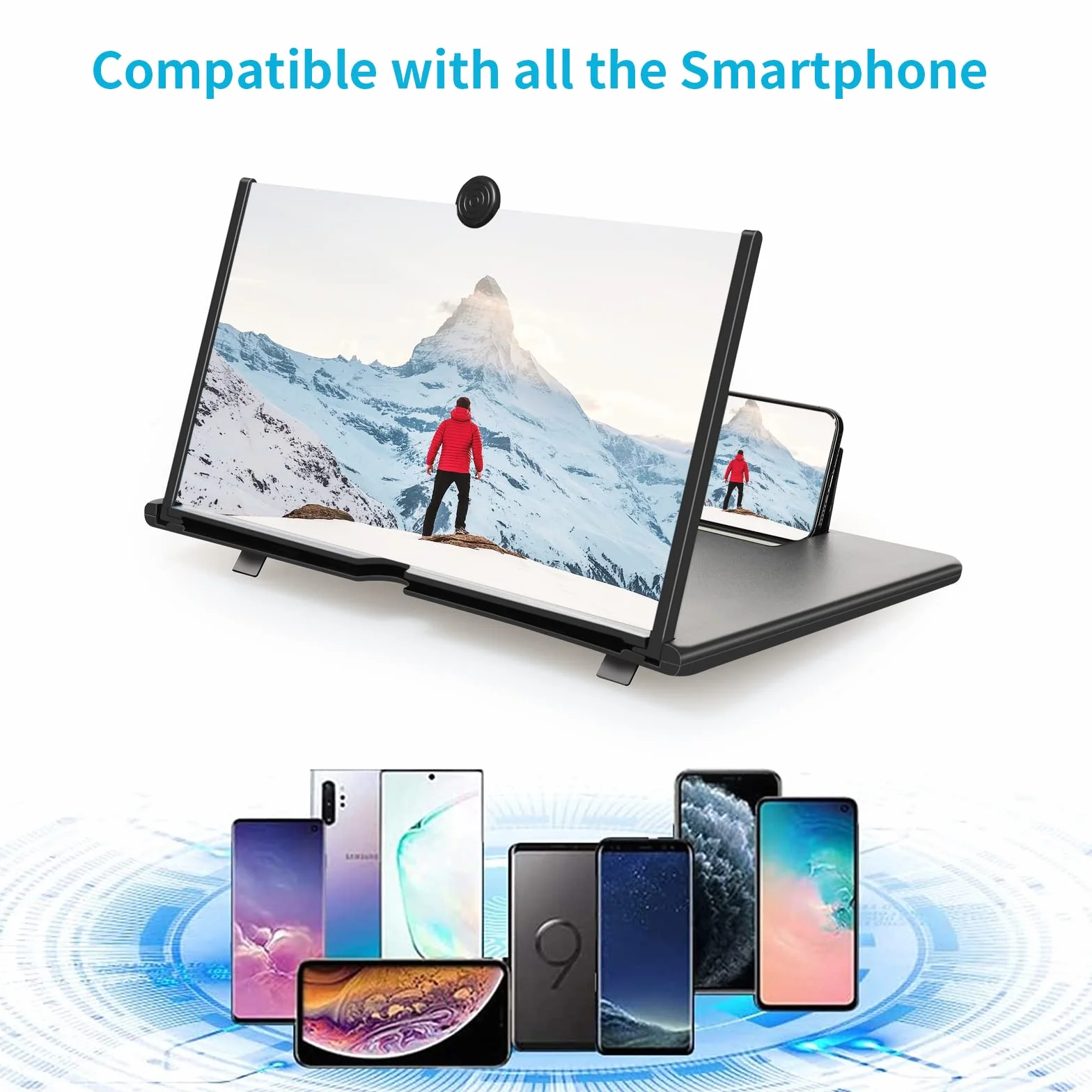 STEBRUAM 18 calowa lupa do ekranu telefonu, mobilny wzmacniacz ekranu Wzmacniacz telefonu Ekran odpowiedni do oglądania filmów i filmów na smartfonie