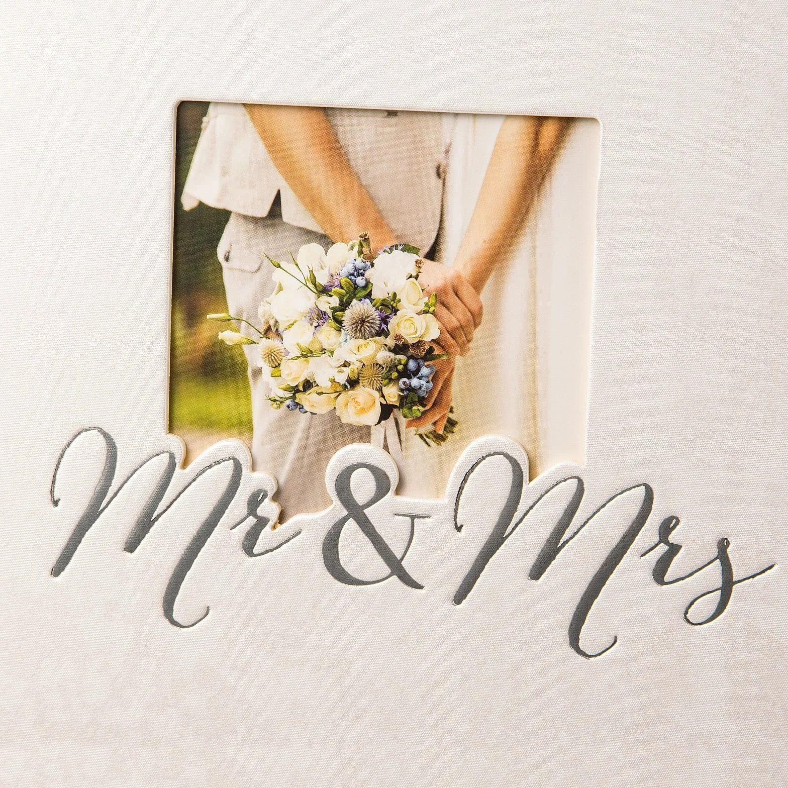Goldbuch Photo de Mariage Mr. & Mrs Album 60 Pages Blancs Pergamin Souvenir Découpe Papier Fini Gaufré Argenté 30 x 31 x 4 cm