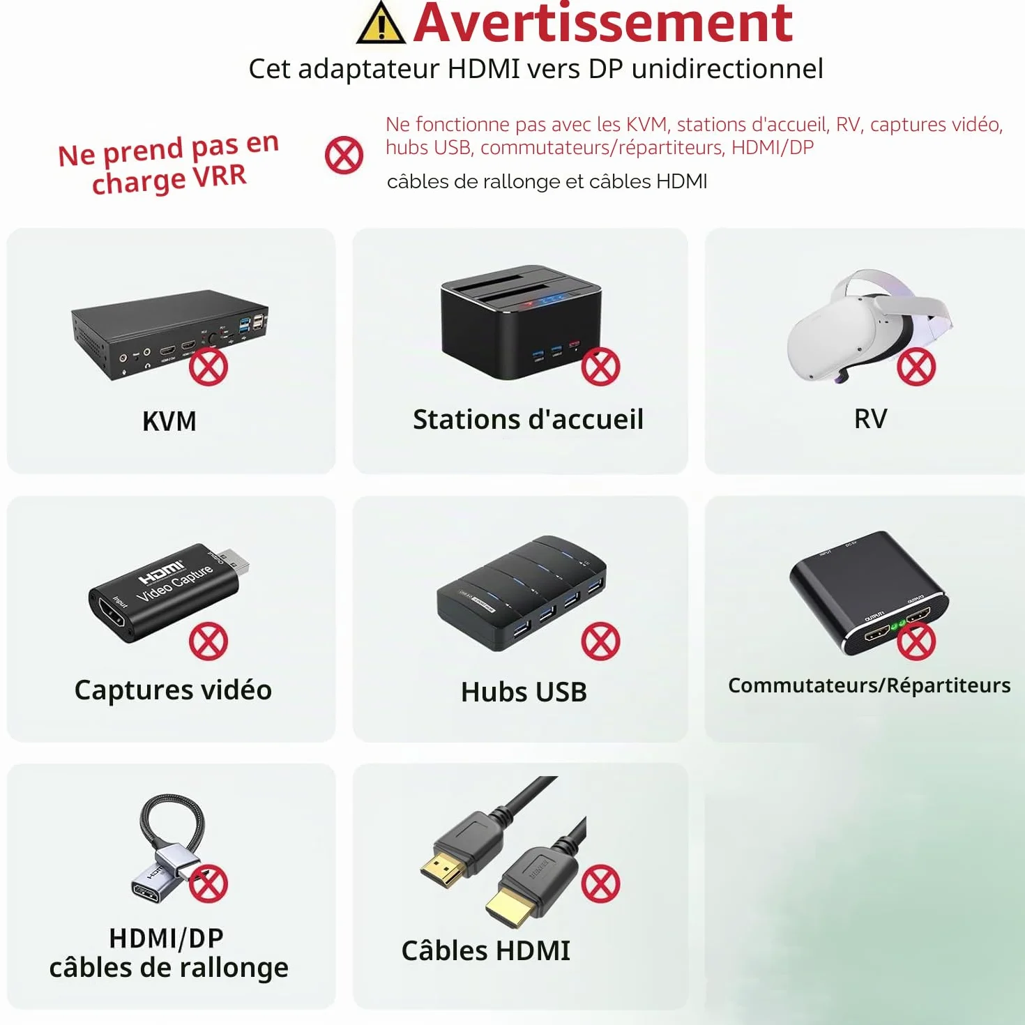 BENFEI Adaptateur HDMI vers DisplayPort, Convertisseur HDMI vers DP avec Audio pour Ordinateur Portable