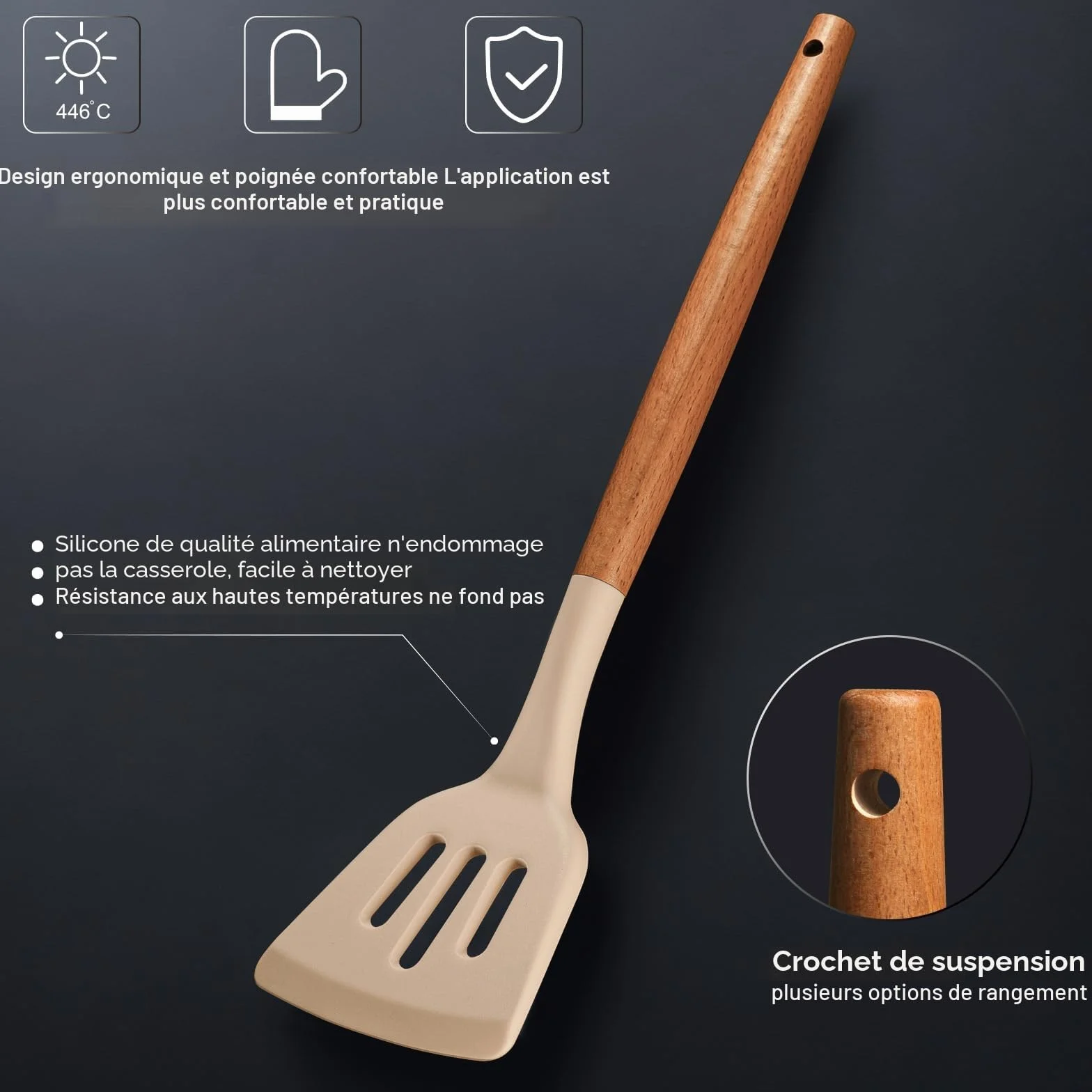 RAXCO Lot de 18 pièces couteaux de cuisine avec bloc, ustensiles et spatules silicone