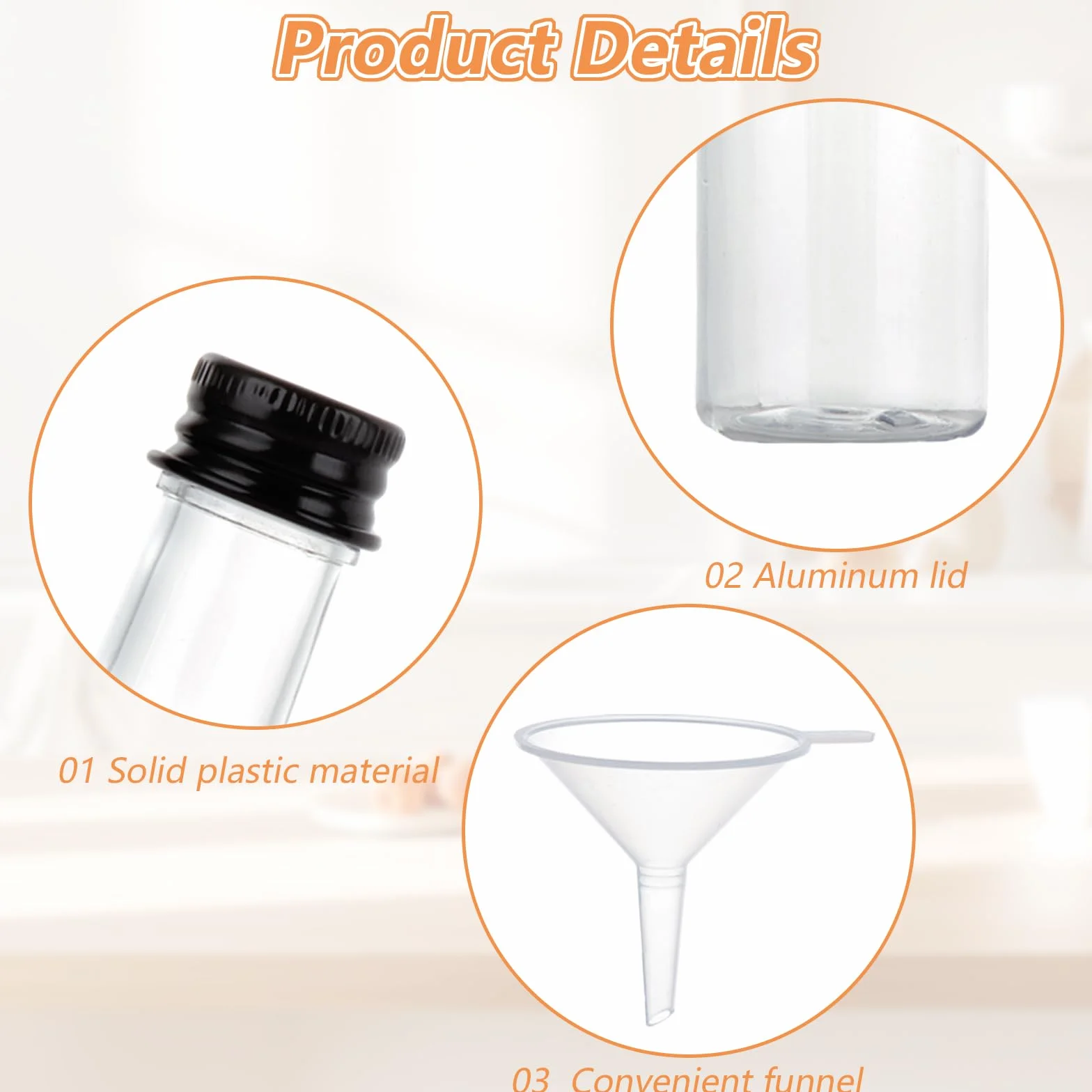 Lot de 100 Pièces Bouteilles de Liqueur en Plastique, Petite Bouteille Shot de Jus 25ml, Mignonette Alcool Vide, Mini bouteille shot, Fiole Plastique pour Mariages, Fêtes