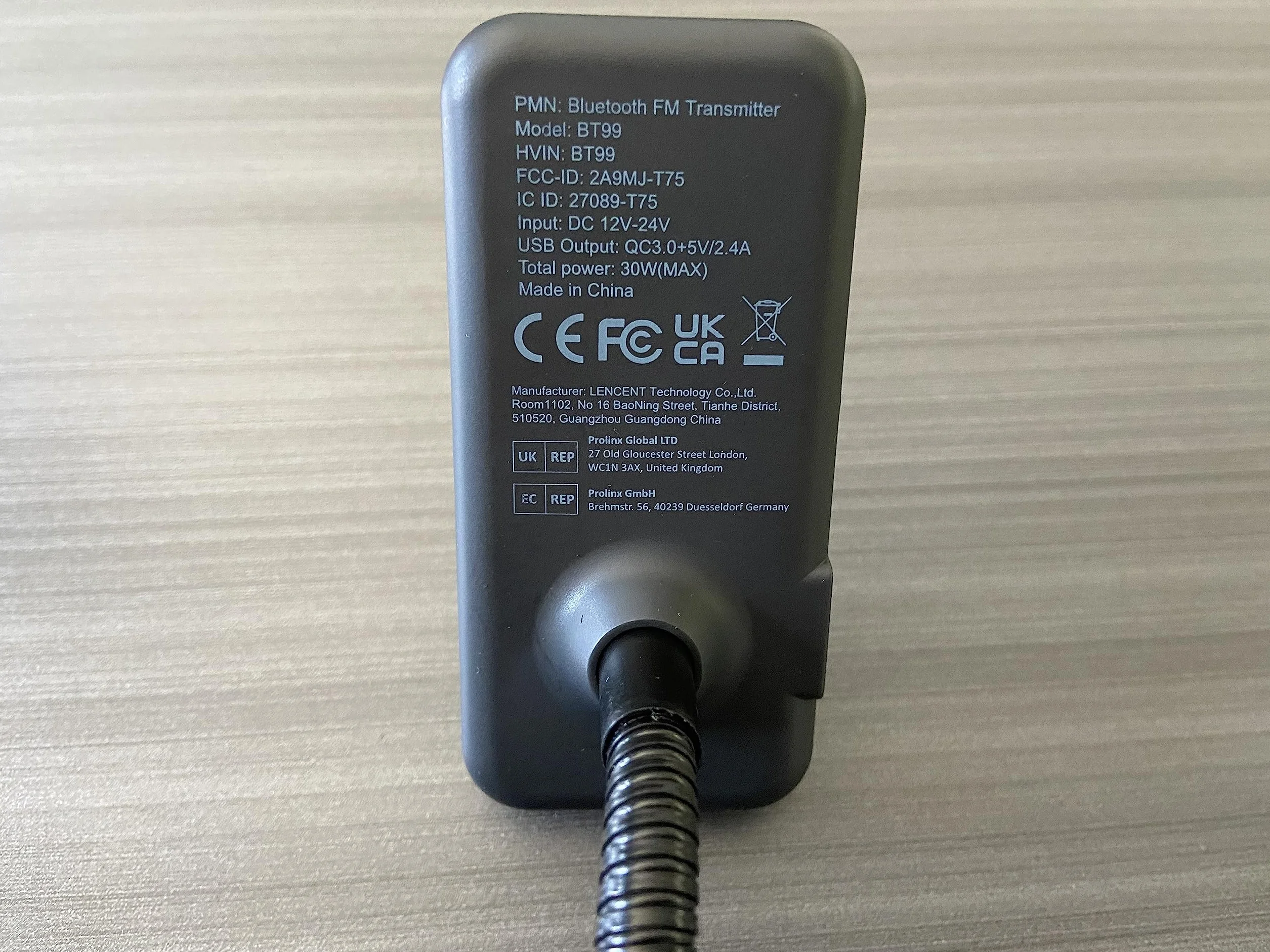 LENCENT 5.0 Samochodu Nadajnik FM Bluetooth z Adapter AUX, Bezprzewodowy Adapter z Szybka Ładowarka QC3.0 USB-A, Zestaw Głośnomówiący, Wzmocnienie Tonów Wysokich i Niskich Muzyki HiFi, Obsługa Kart TF