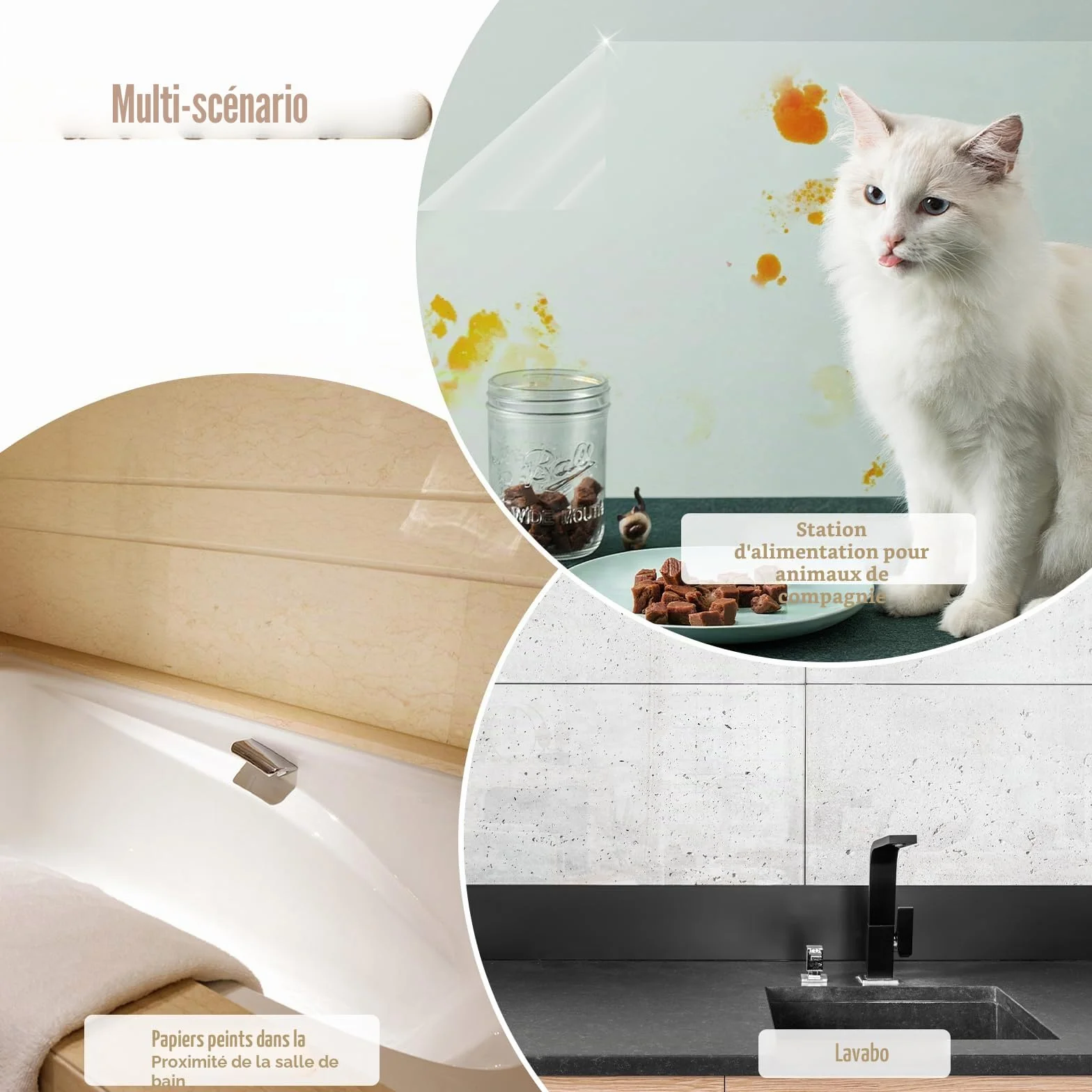 Film Adhesif Transparent Autocollant 30x300cm Rouleau Vinyle Revetement Meuble Impermeable Protection Mur Cuisine