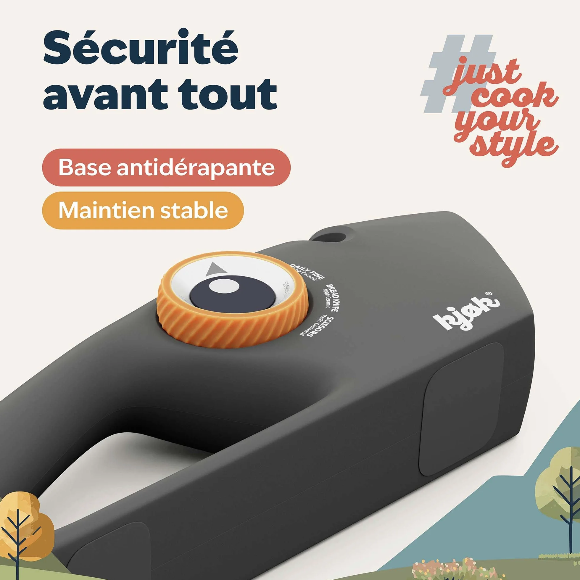 Aiguiseur de couteaux manuel Premium kjøk 5 niveaux diamant céramique carbure de tungstène ABS noir mat antidérapant