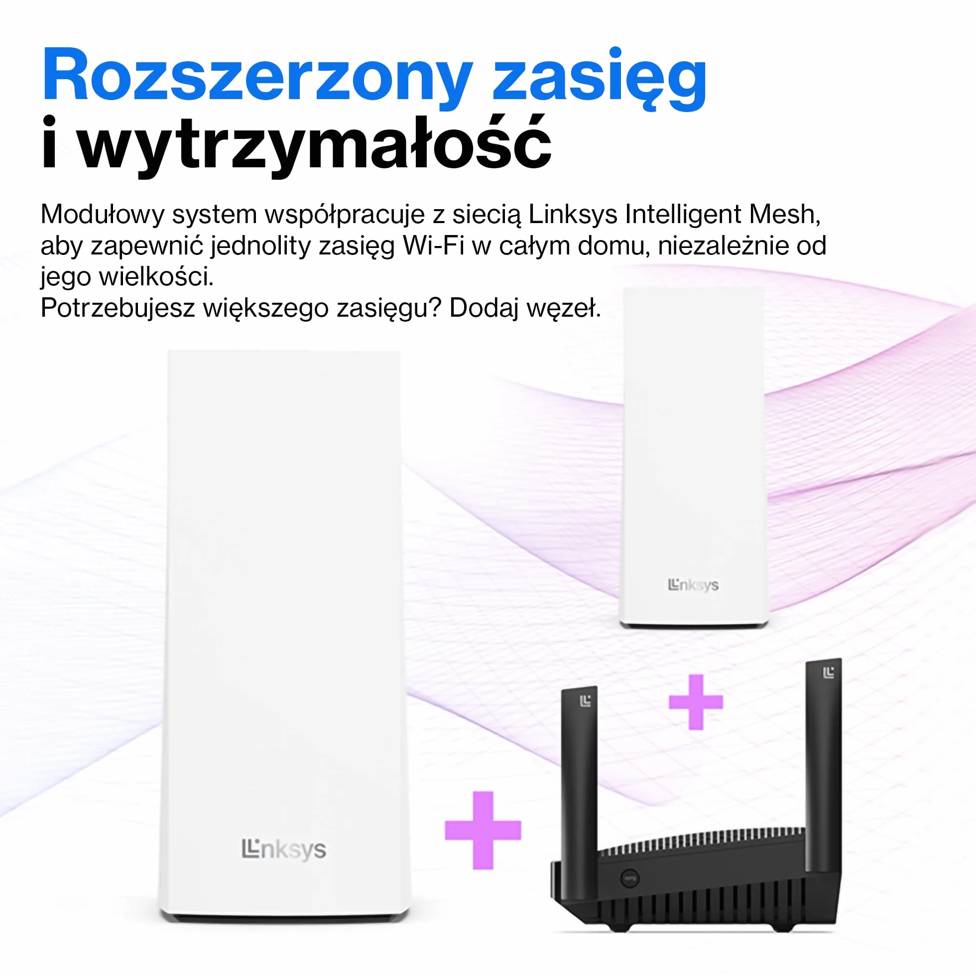 Trójpasmowy system WLAN Linksys Velop MX8400 sieci mesh Wi-Fi 6 (AX4200) – router, repeater, wzmacniacz zasięgu do 525 m2 zasięgu i 3,5x większa szybkość dla ponad 80 urządzeń – 2 szt., biały
