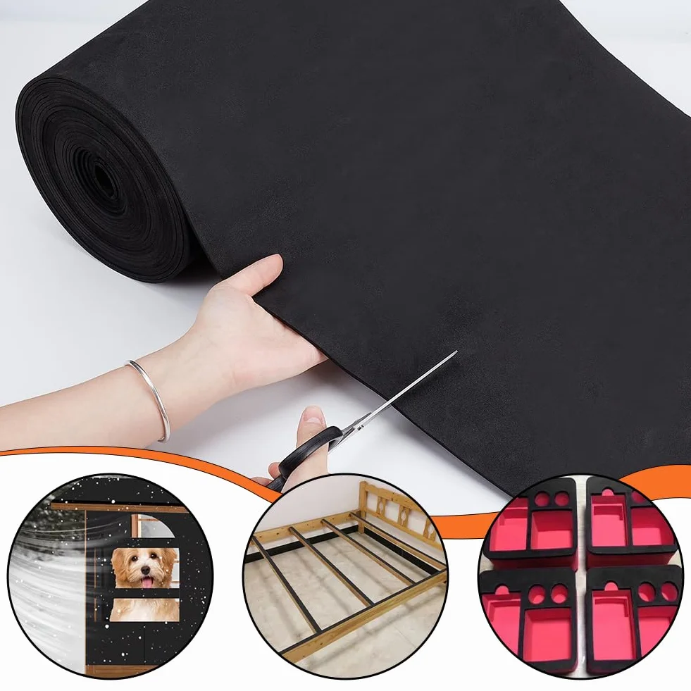NBEADS Tapis de Doublure de Boîte à Outils 8mx40cm Revêtement de Tiroir Protection Optimale Noir