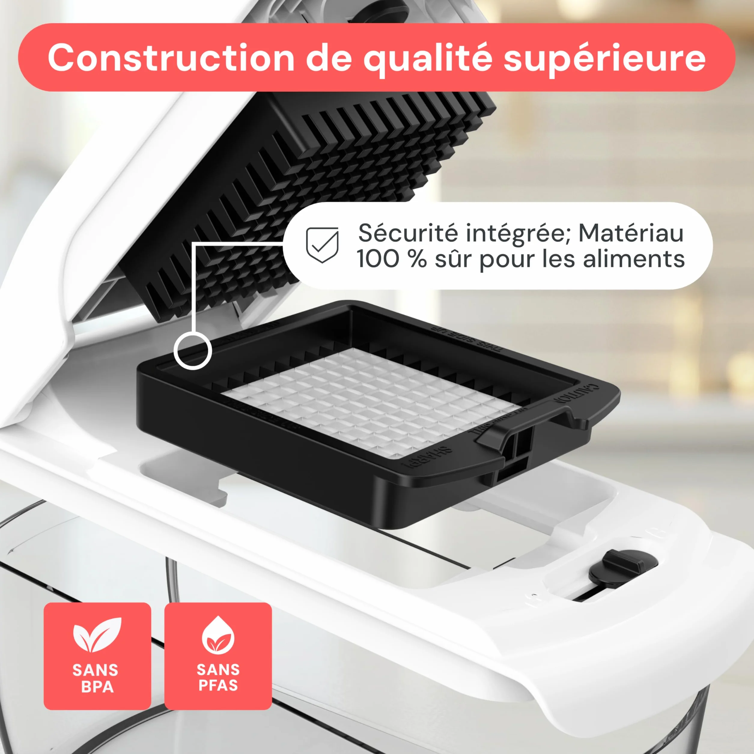 Fullstar Coupe Légumes Multifonction Spiraliseur Découpe Cube Hachoir Manuel 4-en-1 Blanc