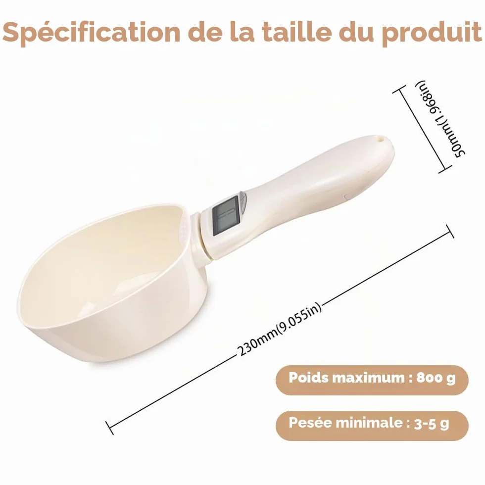 Mizikuu Balance Cuillère Numérique 800g Pelle à Mesurer LCD Cuillère Mesure Électronique Cuisine Doseuse