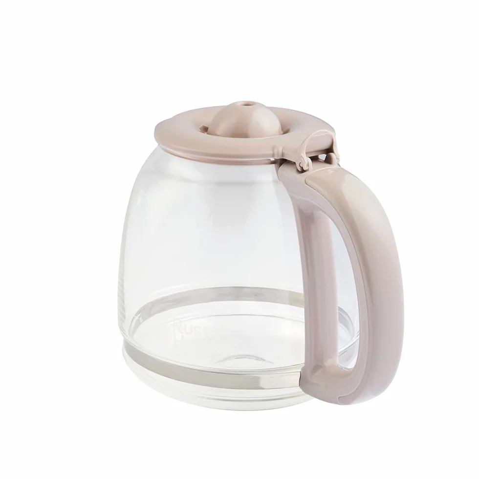 Russell Hobbs Cafetière filtre [1,25 L : 10-15 tasses, 1 100 W] Brontë Beige (technologie WhirlTech, anti-goutte, plaque chauffante, verseuse en verre, fonction pause et versement) 26781-56