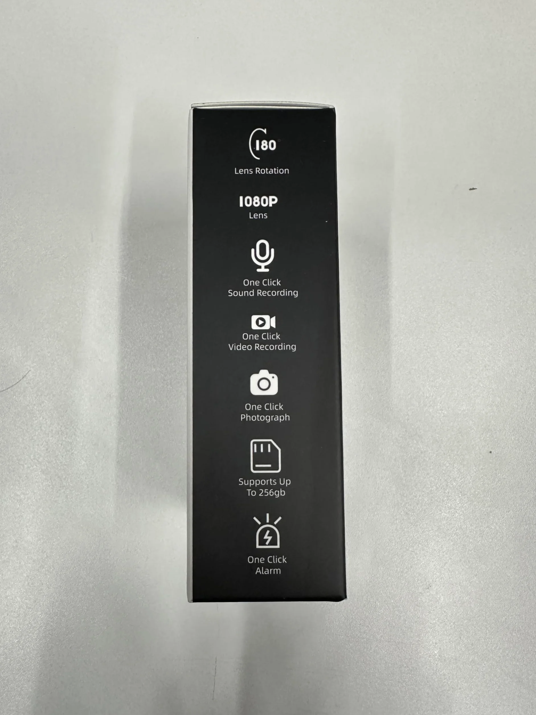 kaysunlink Kamera 1080P FHD z kartą 128 GB, obiektyw obracany o 180°, noktowizor, przenośna mini kamera policyjna, przenośna kamera osobista do uprawiania sportu, na zewnątrz, czarna