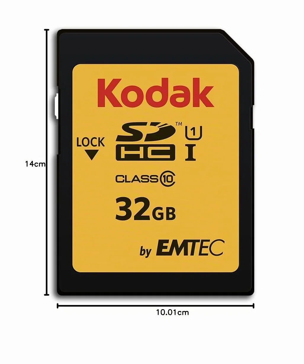 Kodak Carte SD 32 Go UHS-I U1 V10 SDHC/XC Vitesse Lecture 85MB/s Écriture 25MB/s
