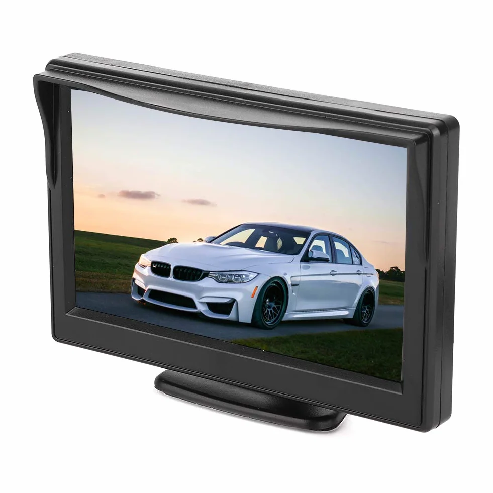 Samochodowy Monitor HD TFT LCD 5-calowy 2-kanałowy Odtwarzacz Wideo z Wejściem AV do Kamer Cofania (brak aparatu)