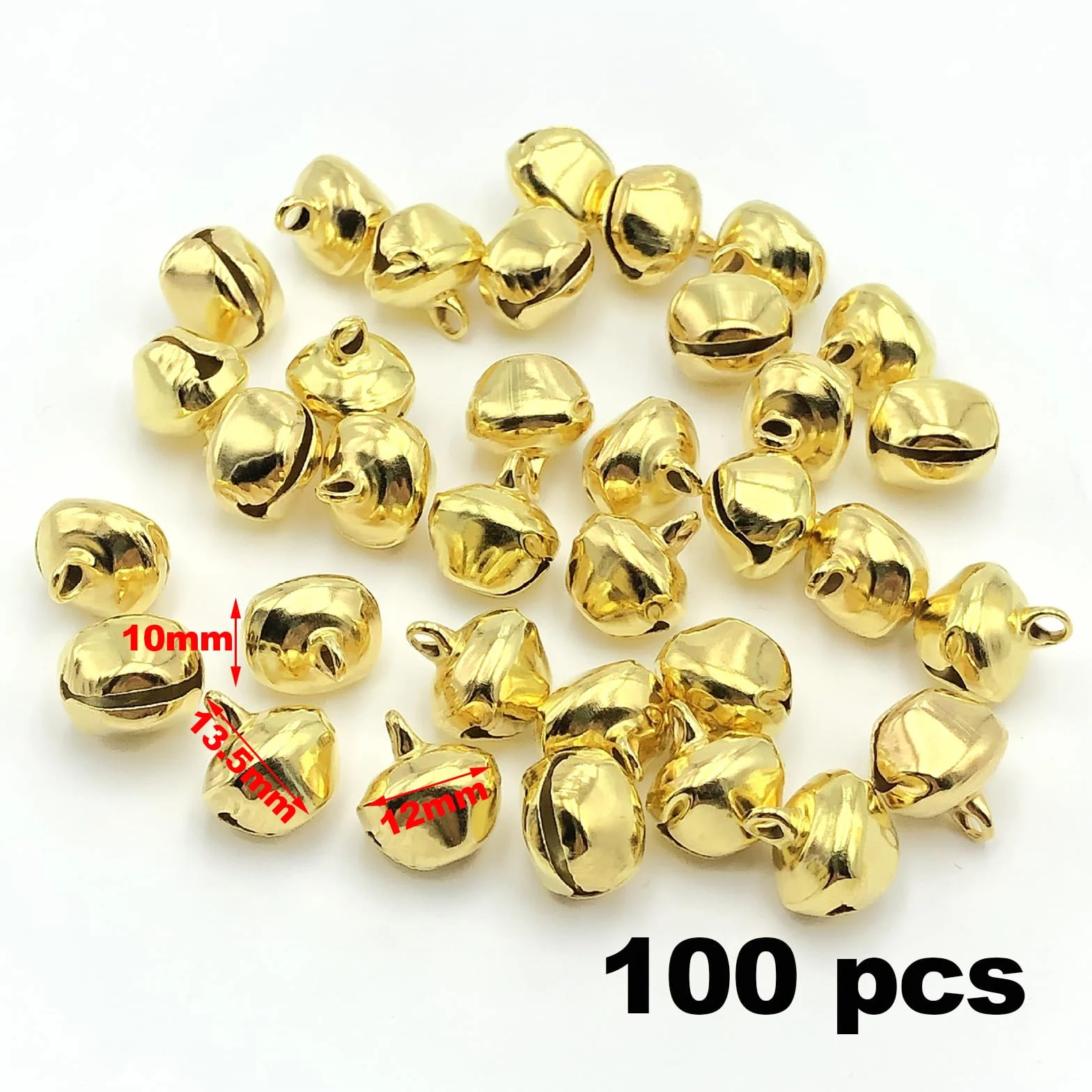 Grelot Clochette Décorative 12mm Doré pour Fête Noël Mariage Bijoux Bricolage