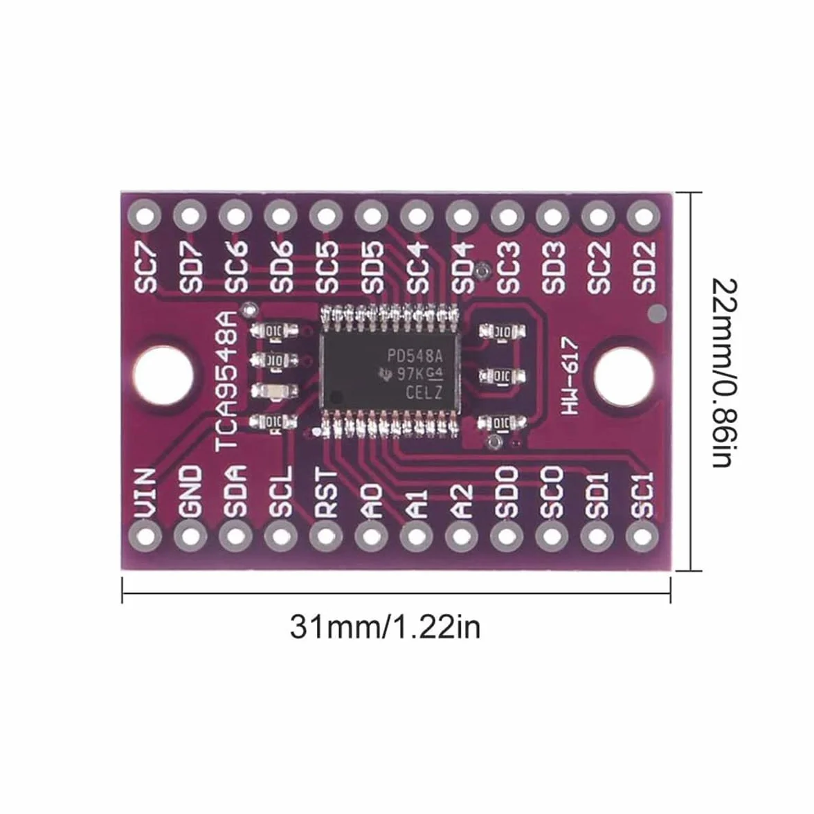 Hailege 5 szt. TCA9548 TCA9548A I2C IIC Multiplekser Breakout Board 8 Channel Expansion Board Module Development Board Board