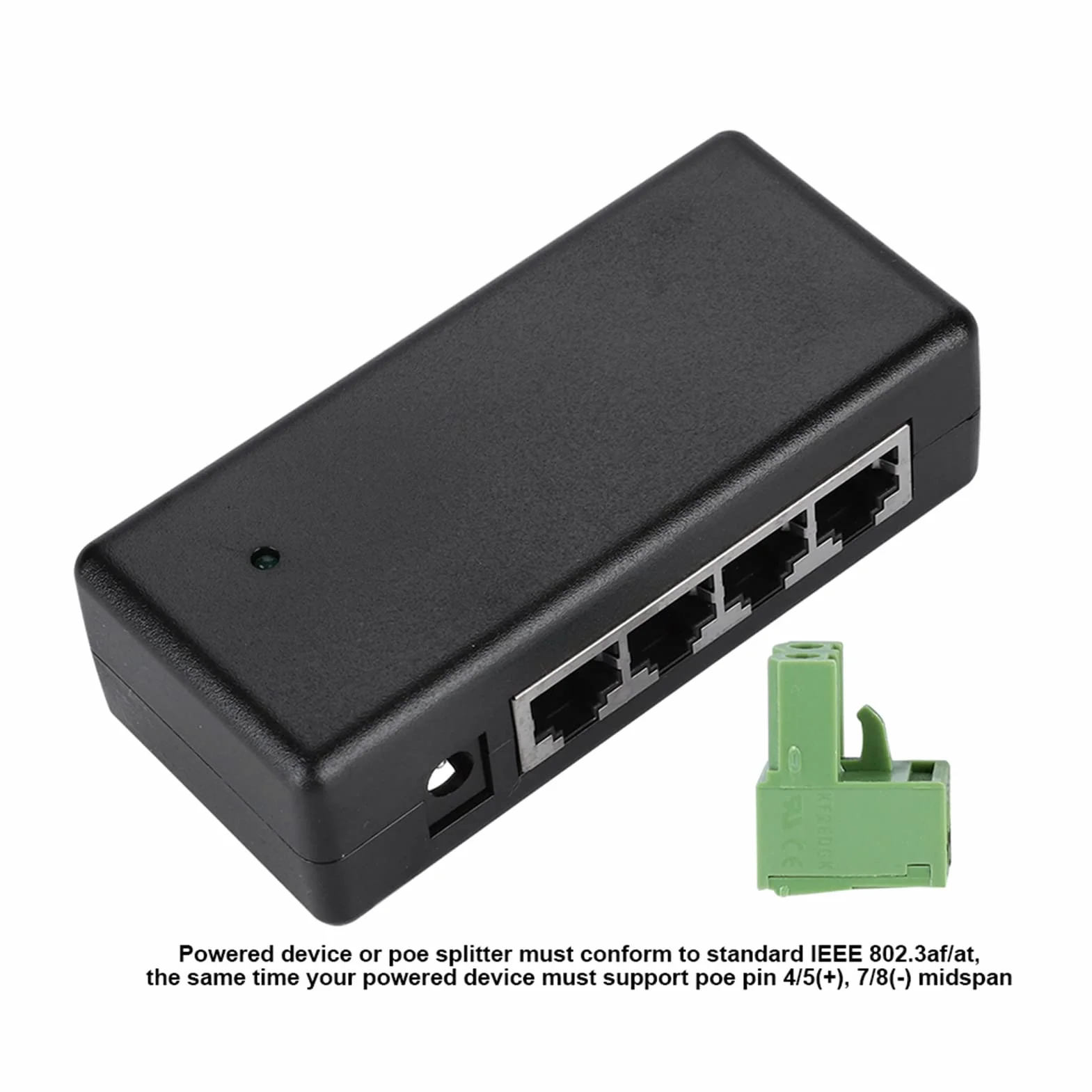 12-48V 4-portowy adapter zasilacza POE, 4-portowy wtryskiwacz zasilania Ethernet PoE przełącznik biurkowy do kamery IP, kompatybilny z międzynarodowymi standardami