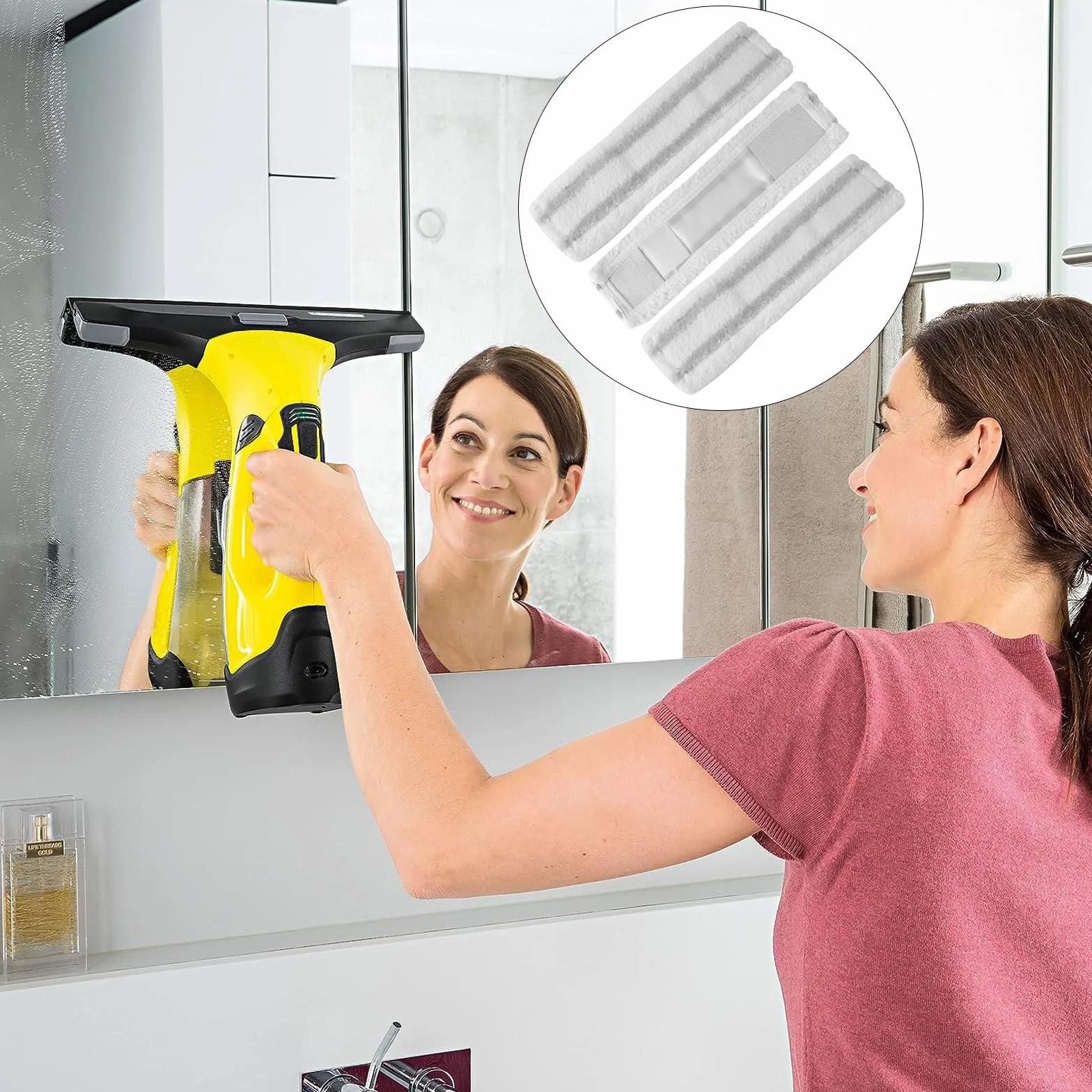 Karcher WV1 WV50 WV75 chiffons microfibre lot de 3 bonnettes accessoire nettoyeur vitres