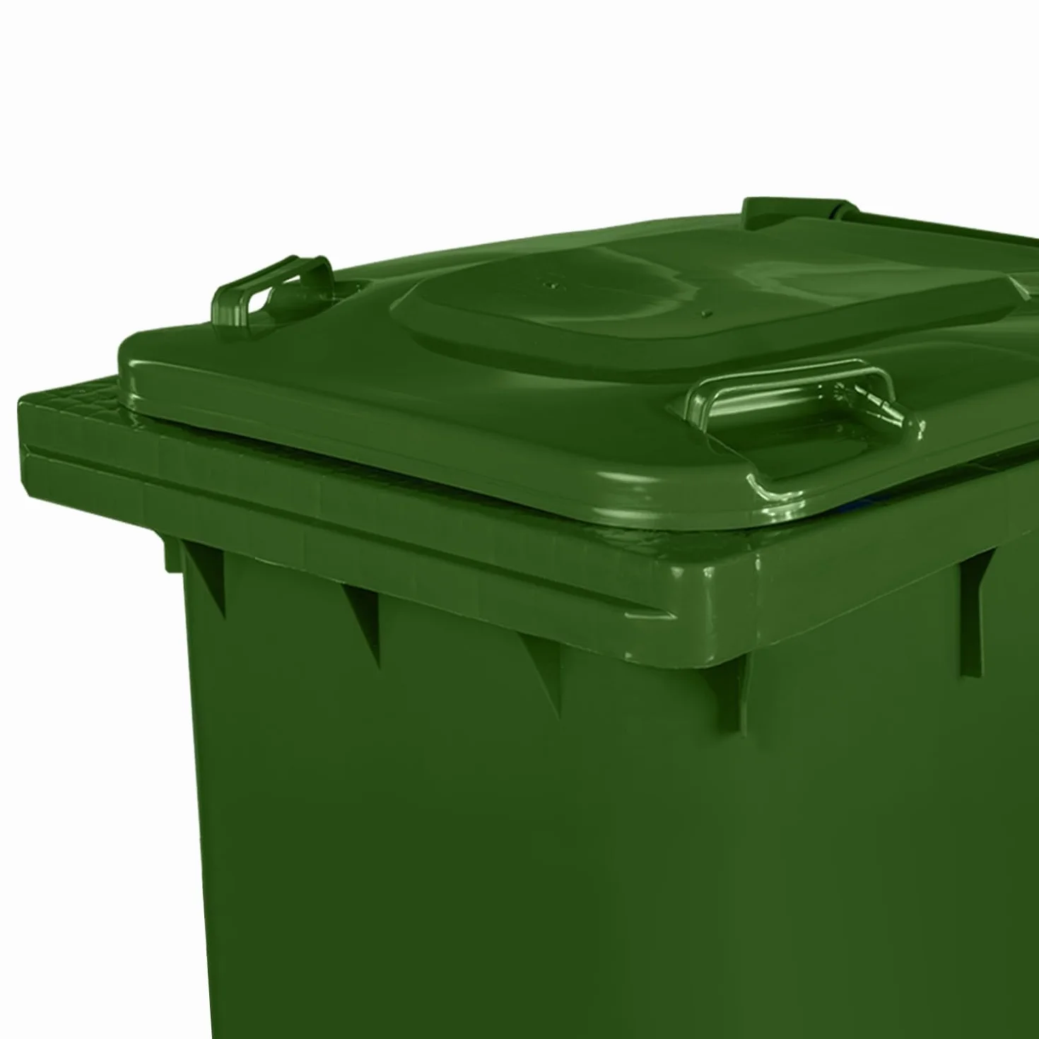 Poubelle Extérieur 120L Plastique PN-EN 840 Bac Conteneur Déchets Recyclage Roues Vert