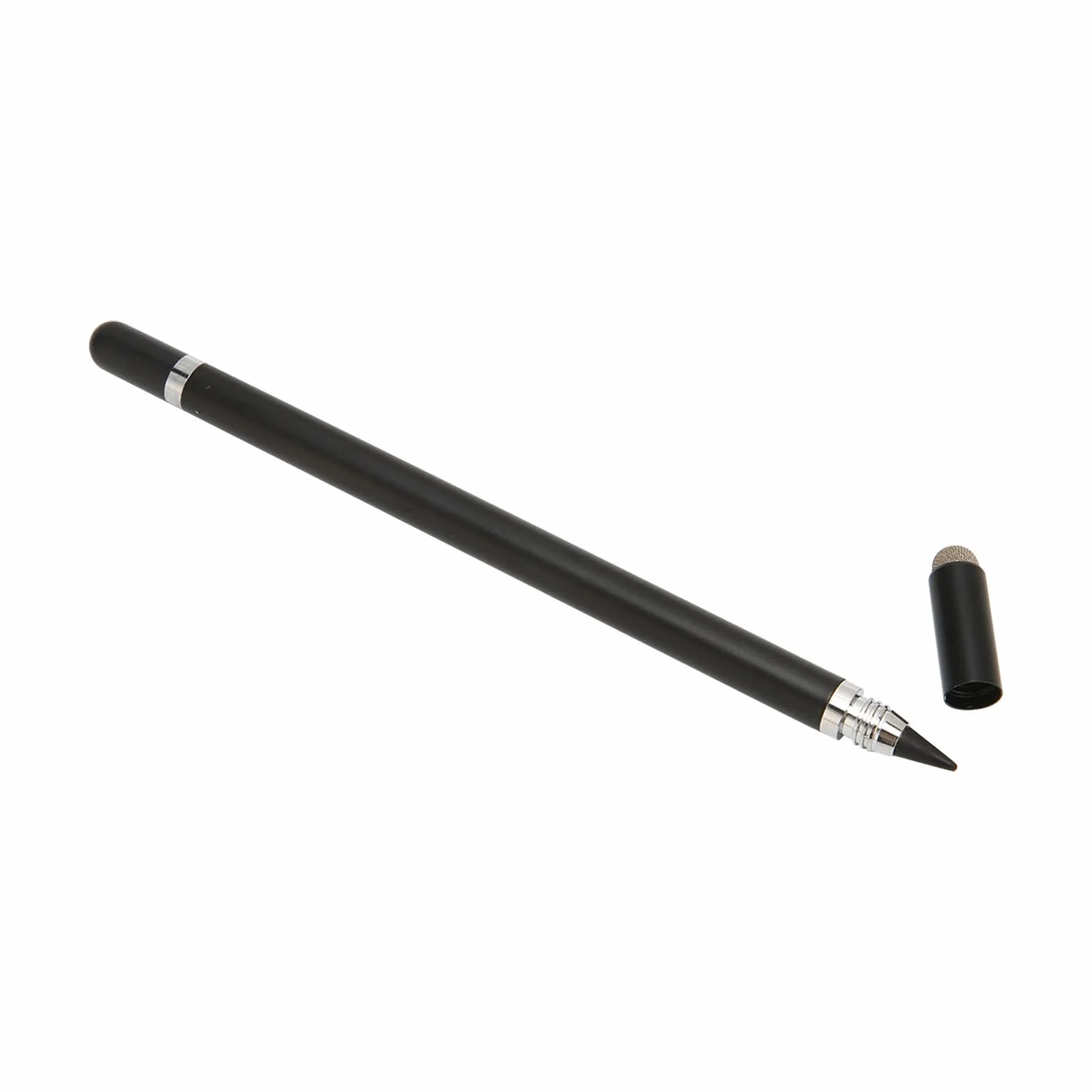 Rysiki, 3 w 1, Uniwersalny Rysik Fine Point do Telefonów Komórkowych Typu Tablet, Uniwersalny Rysik do Ekranu Dotykowego o Wysokiej Czułości z 2 Końcówkami z Włókna, do Pisania(Czarny)