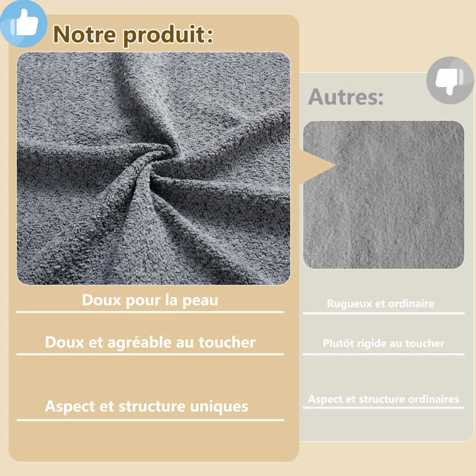 KOMHTOM Lit Enfant au Sol, Lit Montessori, Lit Capitonné en Velours, Barrière de Sécurité Amovible, Sommier à Lattes, Poche de Rangement Tissu, Design Sûr, sans Matelas (Gris)