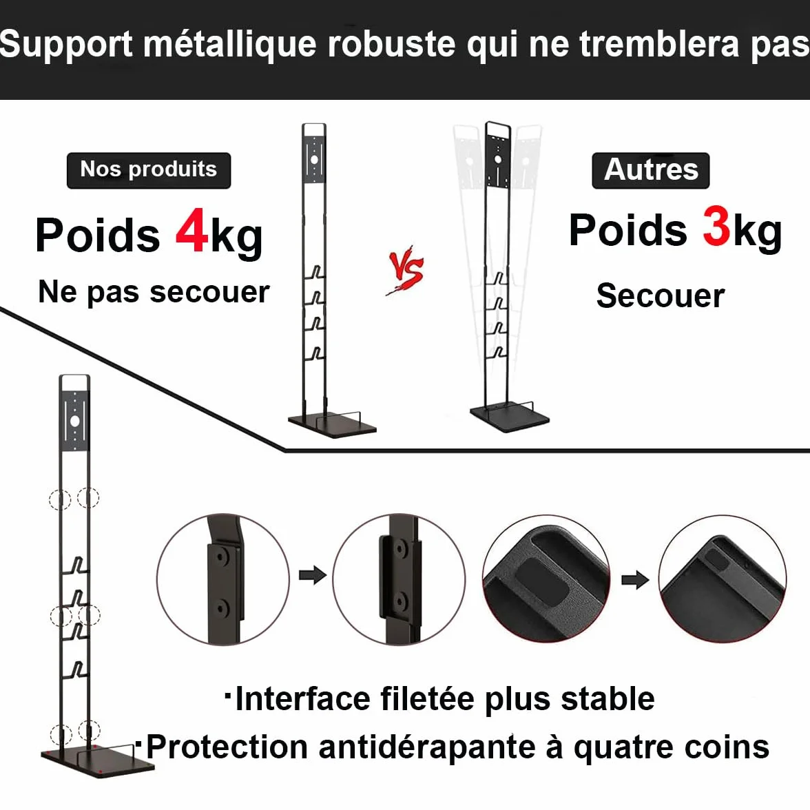 Foho Support pour Dyson V16 Gen5 V15 V12 V11 V10 V8 V7 V6, Porte Accessoires Socle D'aspirateur Organisateur Métallique