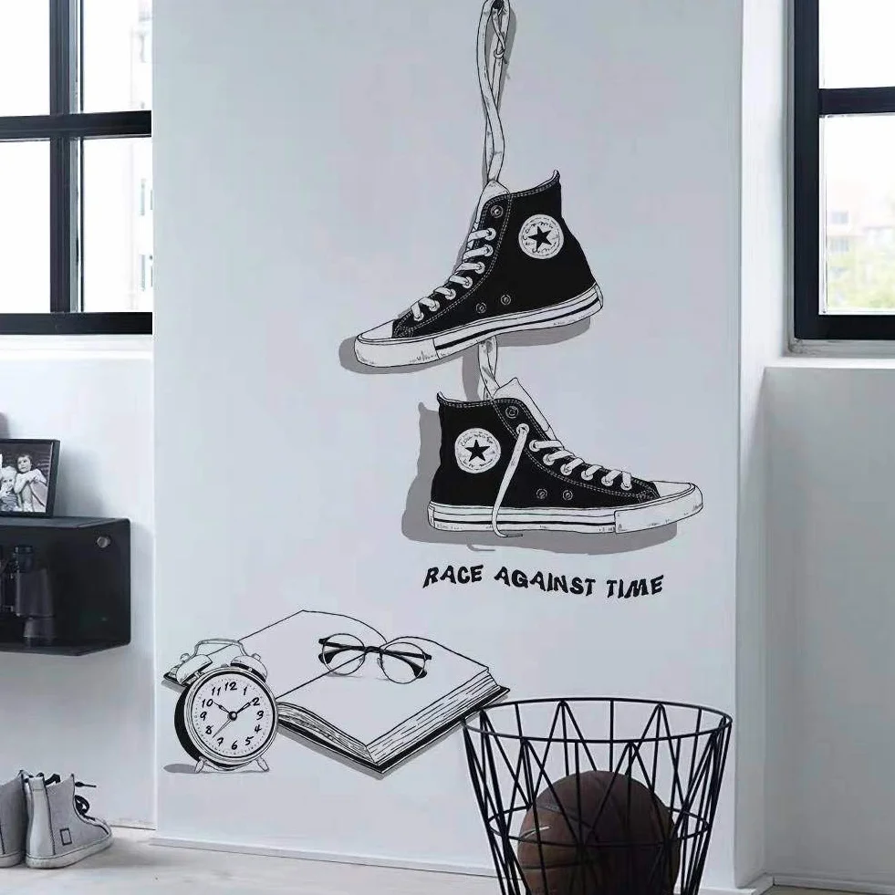 Naklejki ścienne CHUCKS noir 90x131 cm dla nastolatków dekoracja pokoju
