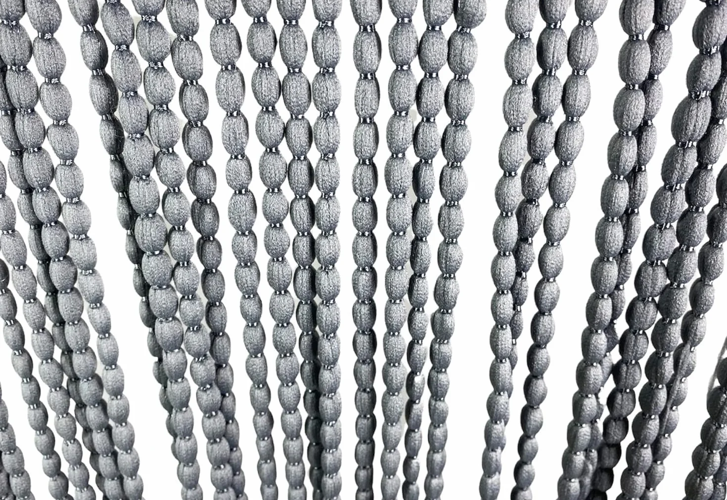 Mariel Rideau de Porte à Fils Polyester Doux Barre PVC Silencieux Recoupable Gris 100x220 cm