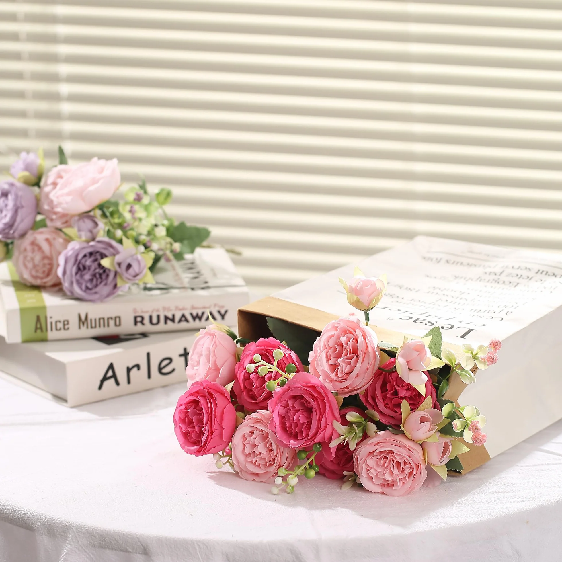 Bouquets de Pivoines Artificielles en Soie pour Mariage, Centre de Table, Décoration
