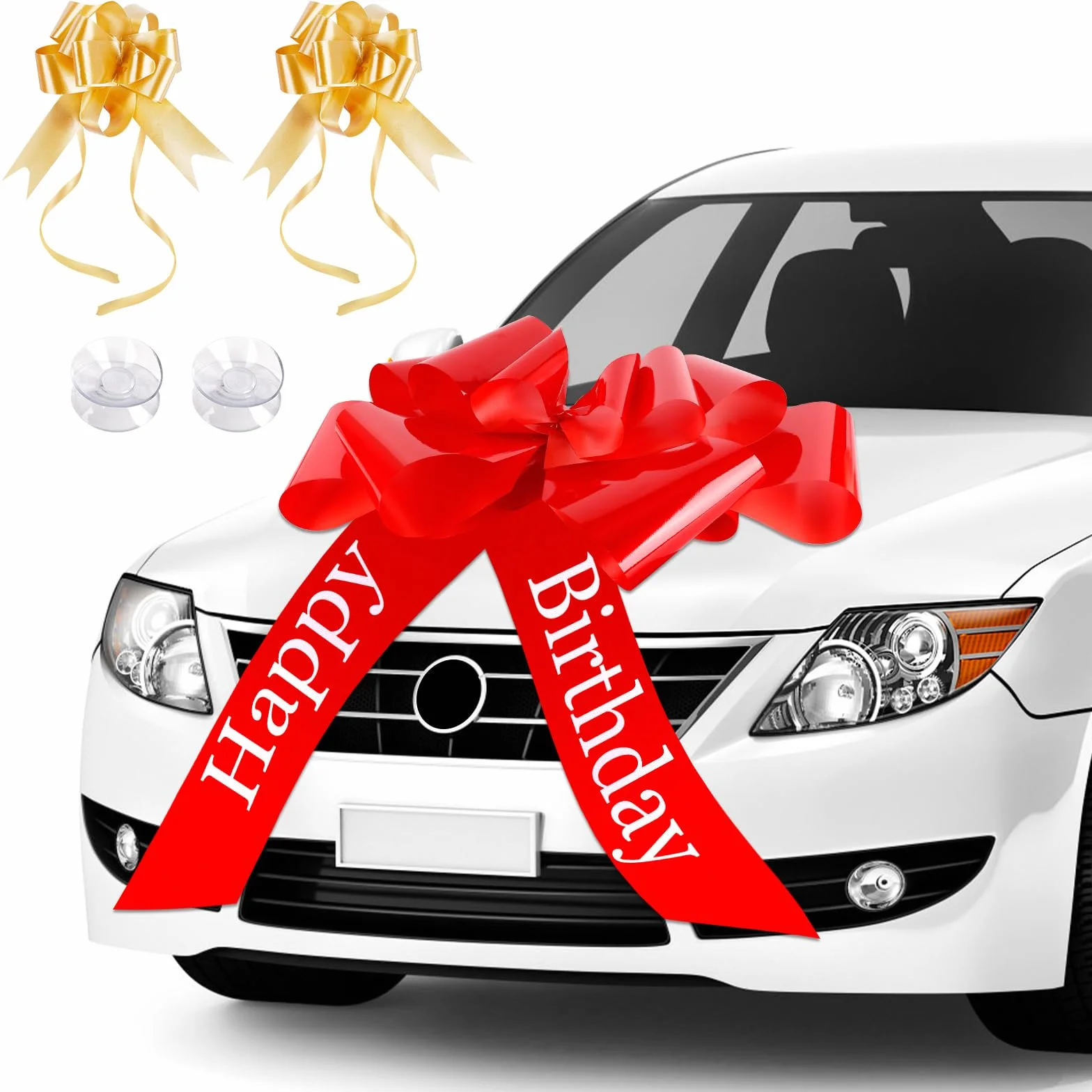 Gros Noeud Cadeau de Voiture 58cm Rouge Réutilisable pour Anniversaire Mariage Noël