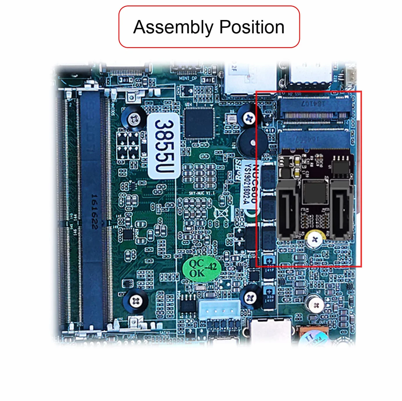 Klucz NGFF A+E PCI Express na SATA 3.0 6 Gb/s podwójny port adapter konwerter dysk twardy karta przedłużająca JMB582 2230