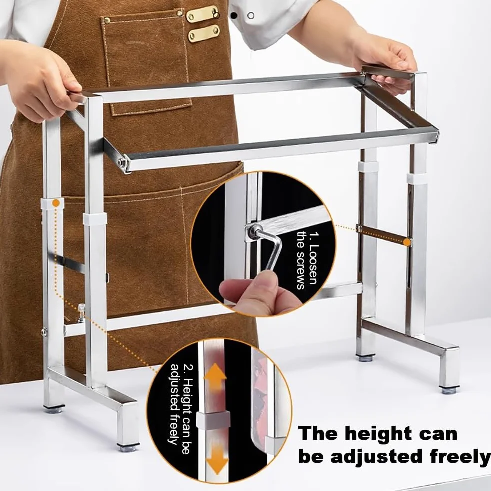 Lot de 10 étagères à épices en acier inoxydable à 2 couches avec couvercle et cuillère, distributeur surélevé, organiseur amovible pour la maison et le restaurant