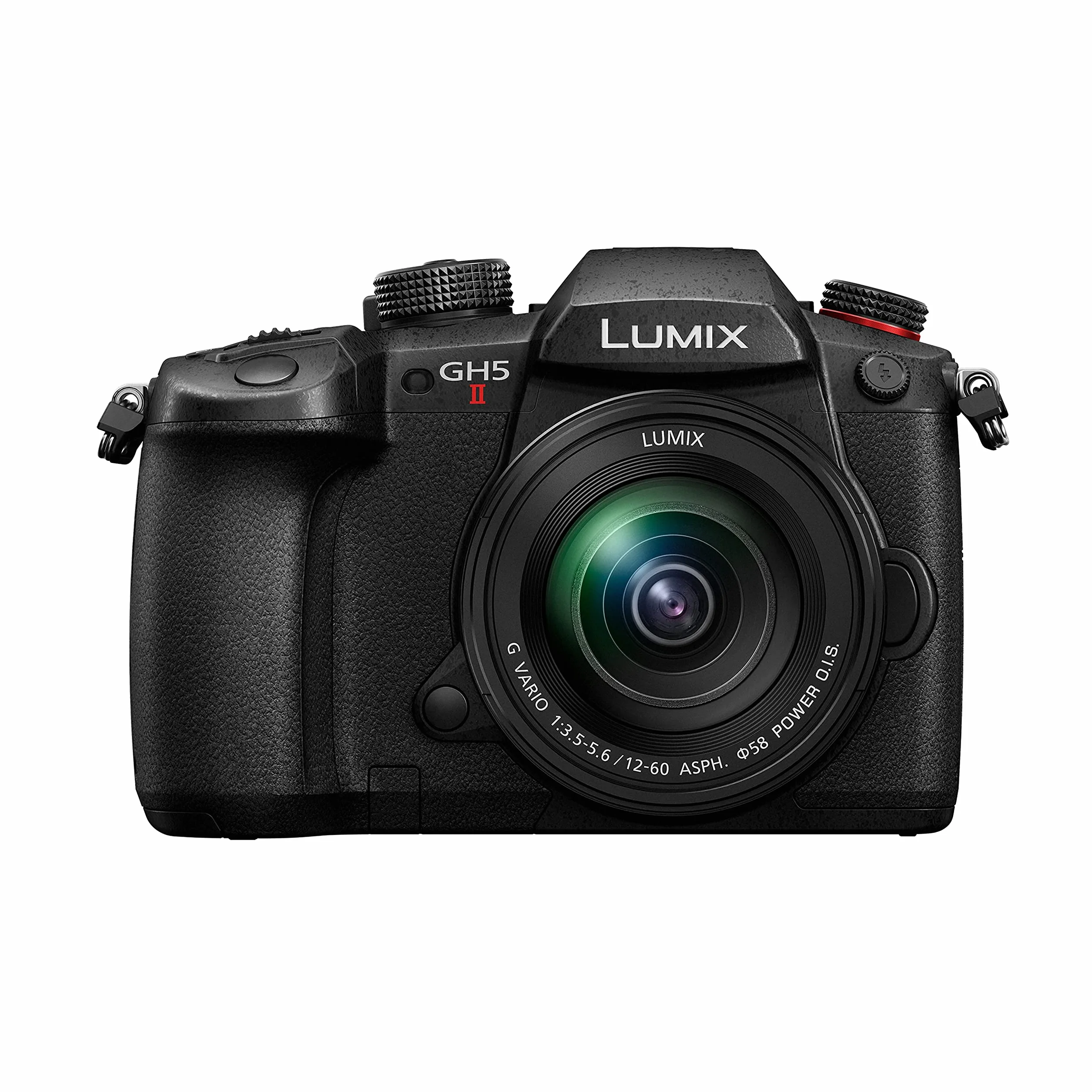 Panasonic DC-GH5M2M Lumix hybrydowy aparat bezlustekowy + obiektyw H-FS12060 12–60mm, F3.5–5.6 (transmisja strumieniowa, Live MOS 20.3MP), czarny