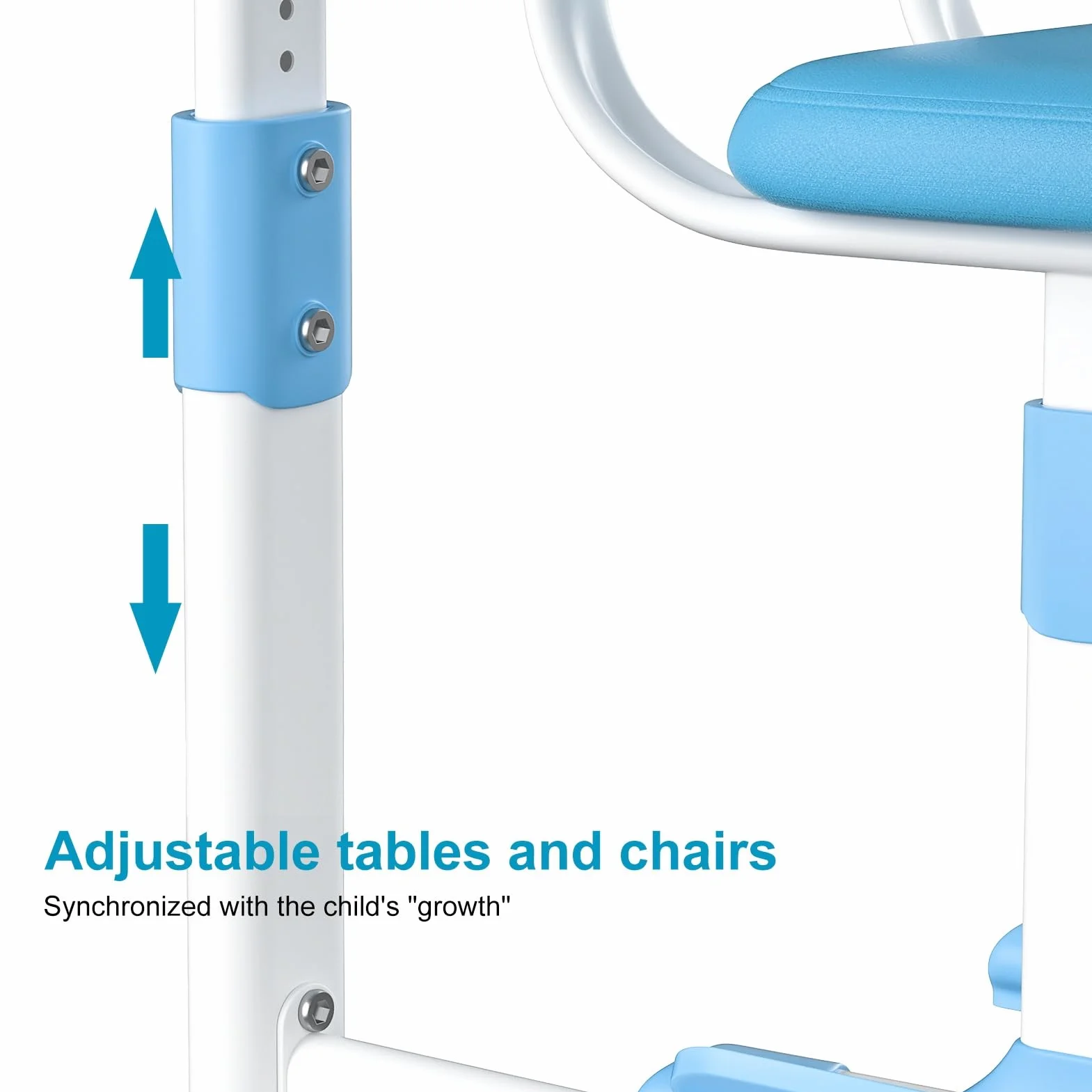 Ensemble de bureau et de chaise réglables pour enfants - Chaises d'apprentissage avec séparateurs et tiroirs - Bureau avec chaises ergonomiques - Ensemble de chaises de bureau pour enfants avec