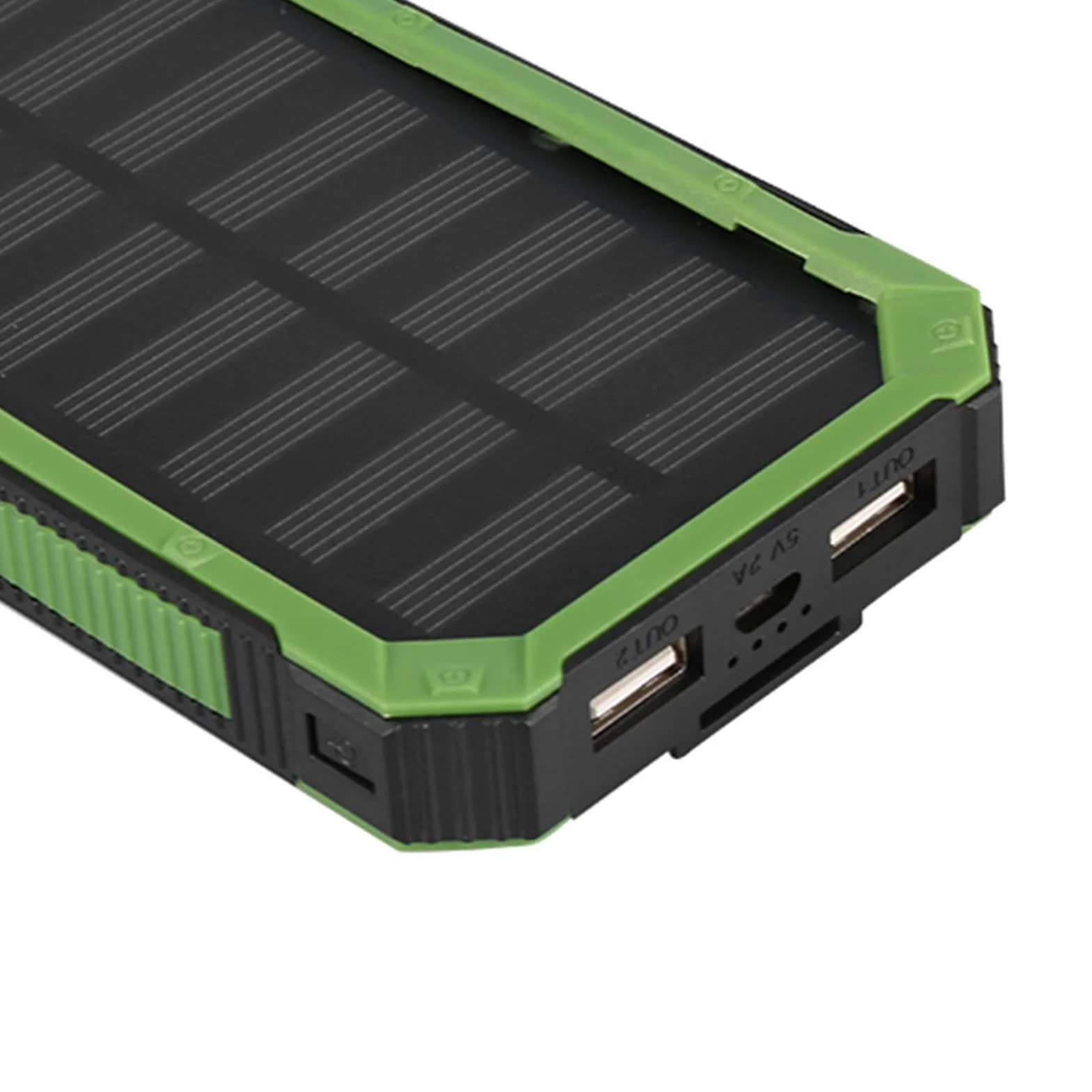Solar Charger Power Bank, 20000mAh Szybkie ładowanie Dual USB Solar Mobile Power Bank Case DIY Kit dla Podróży Kemping Aktywności na świeżym Powietrzu Gear Zestaw Awaryjny(Zielony)